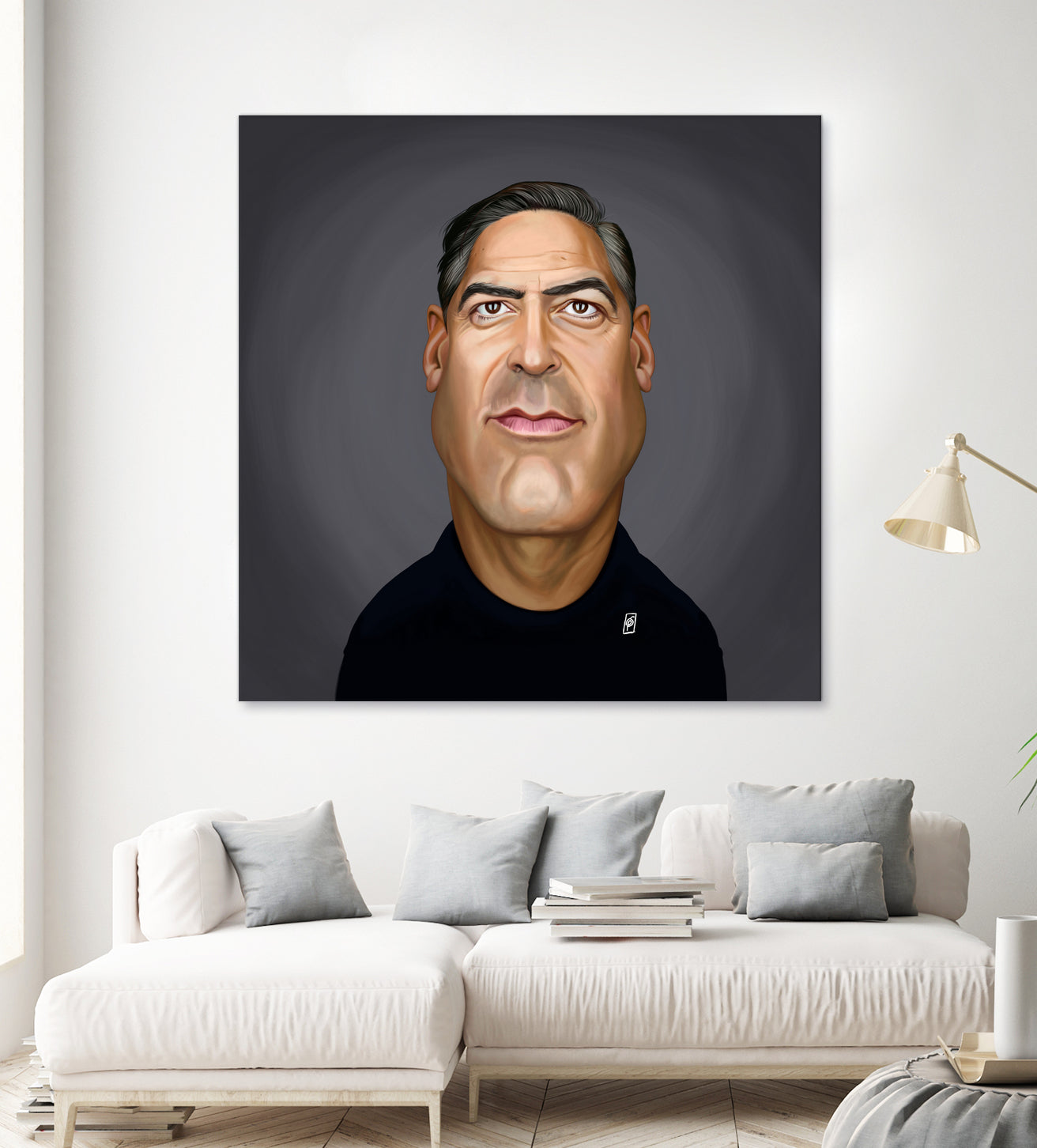 George Clooney by Rob Snow on GIANT ART - gray digital painting