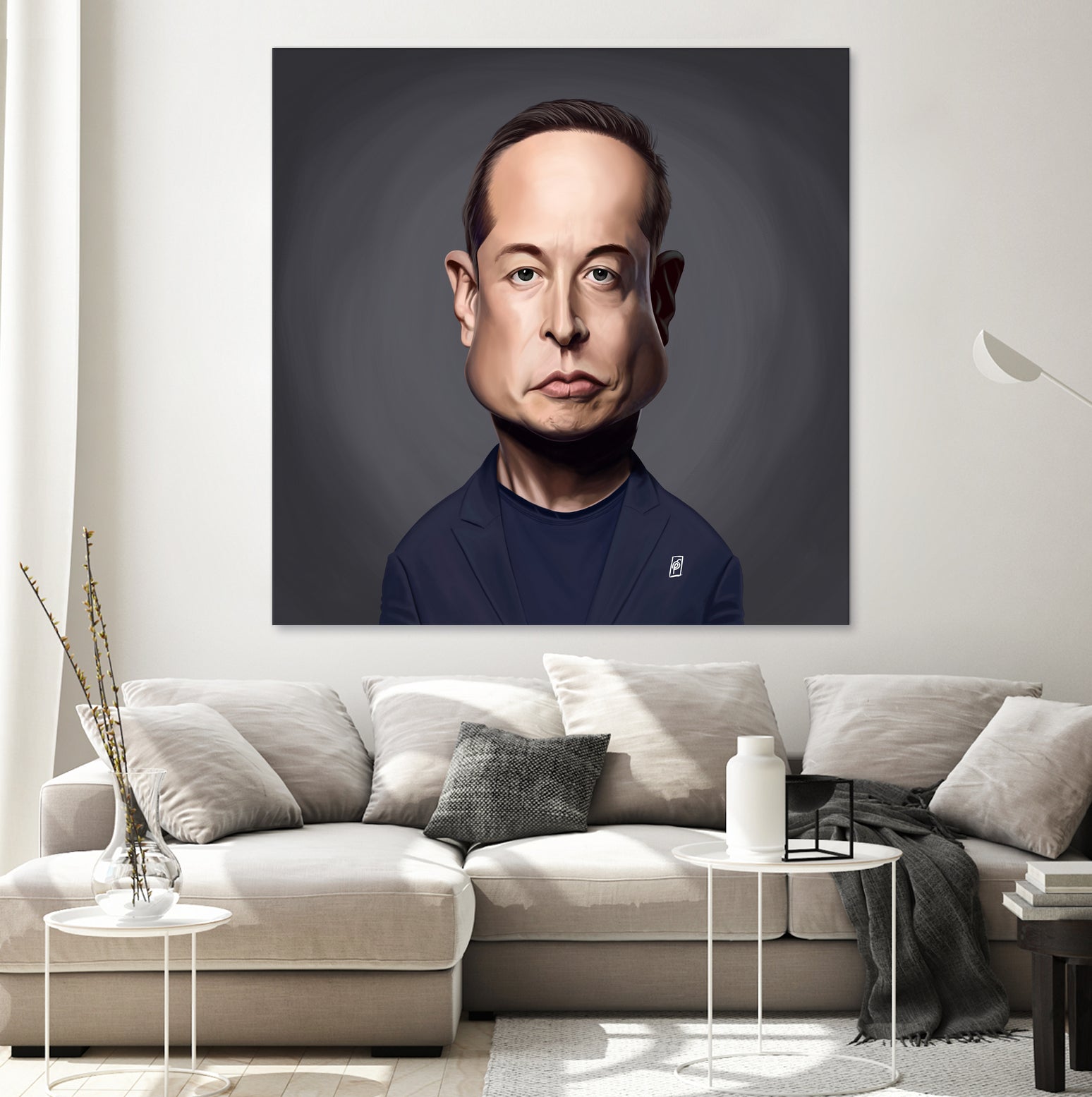 Elon Musk by Rob Snow on GIANT ART - gray digital painting