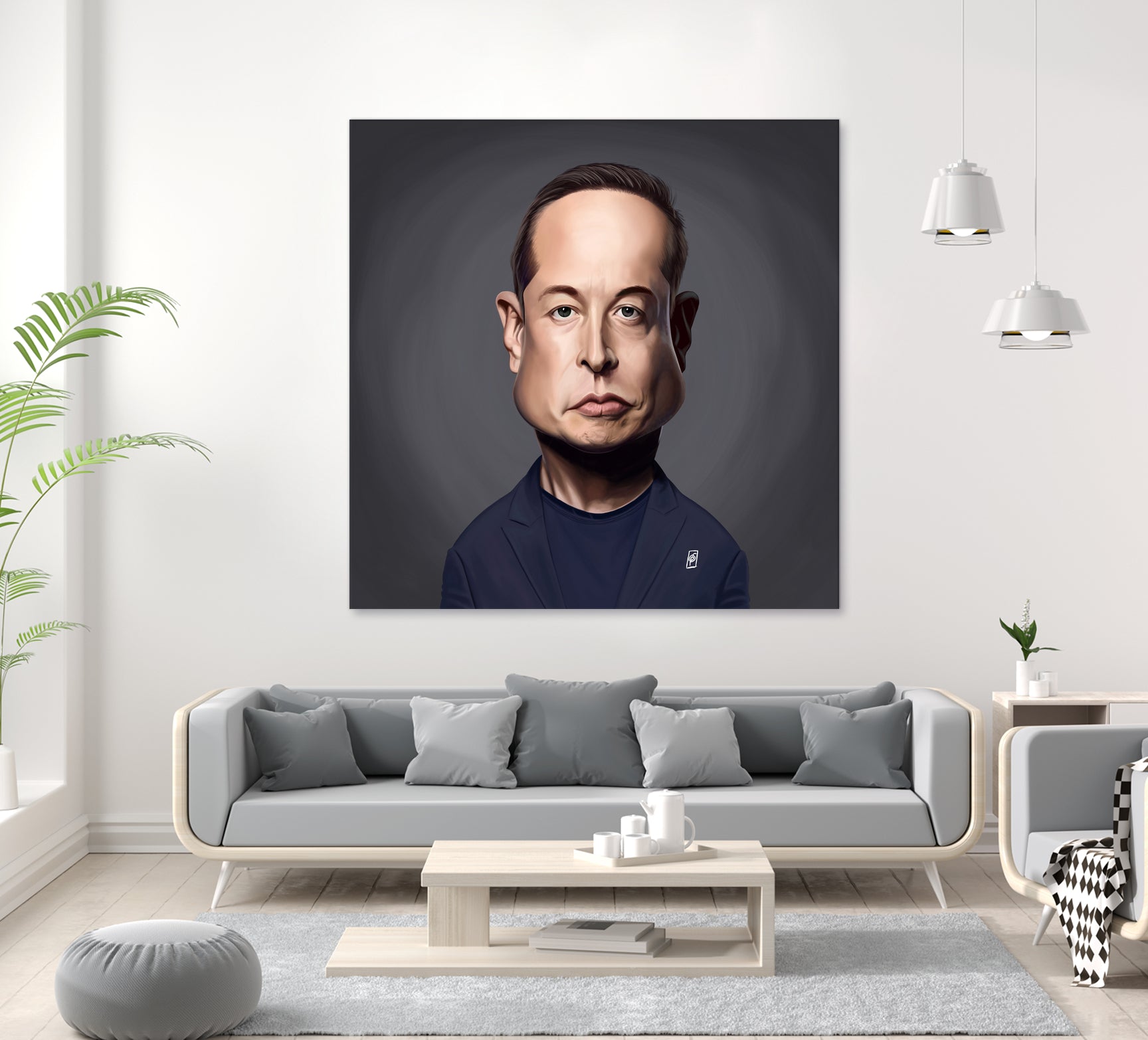 Elon Musk by Rob Snow on GIANT ART - gray digital painting