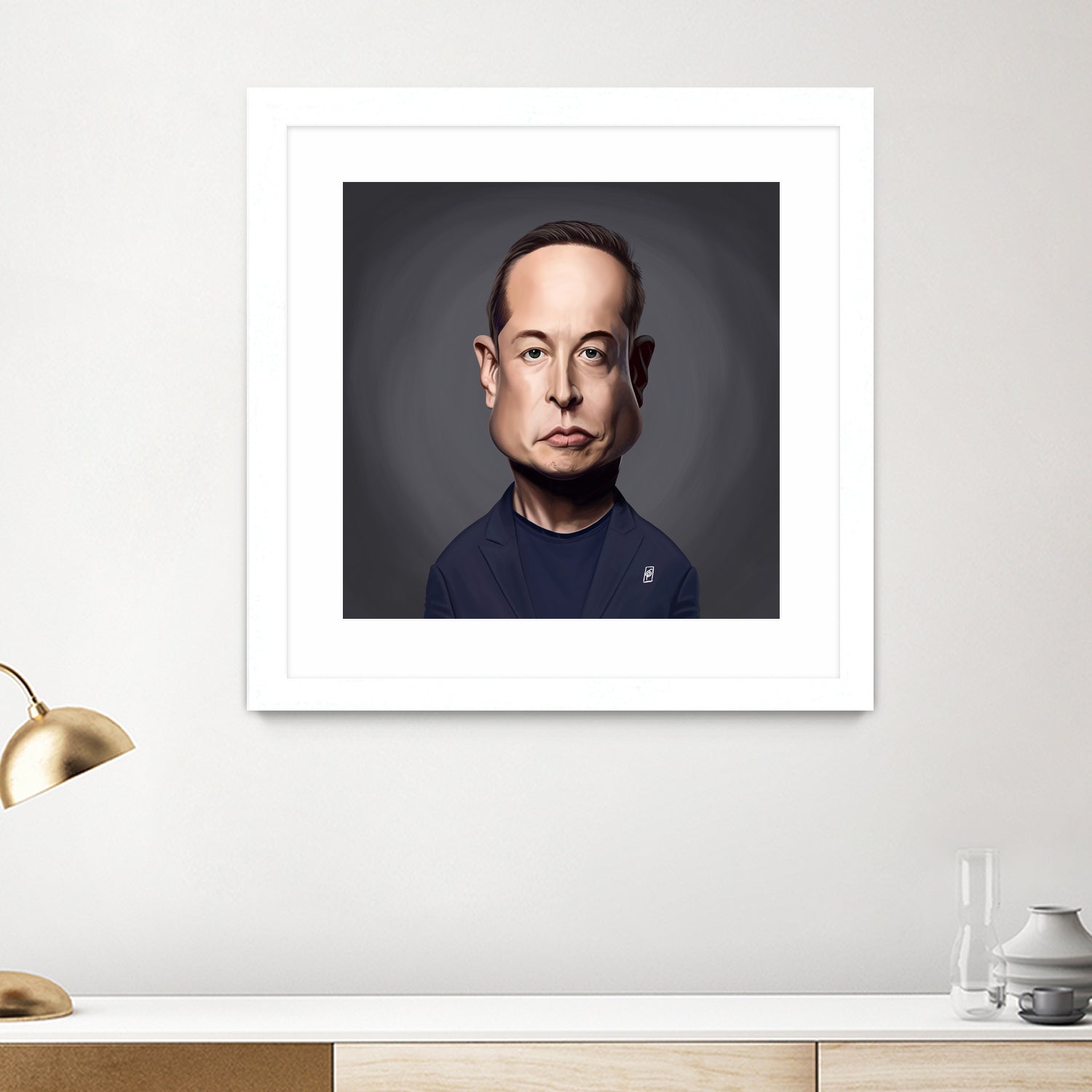 Elon Musk by Rob Snow on GIANT ART - gray digital painting