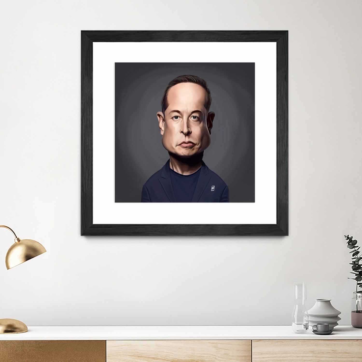 Elon Musk by Rob Snow on GIANT ART - gray digital painting