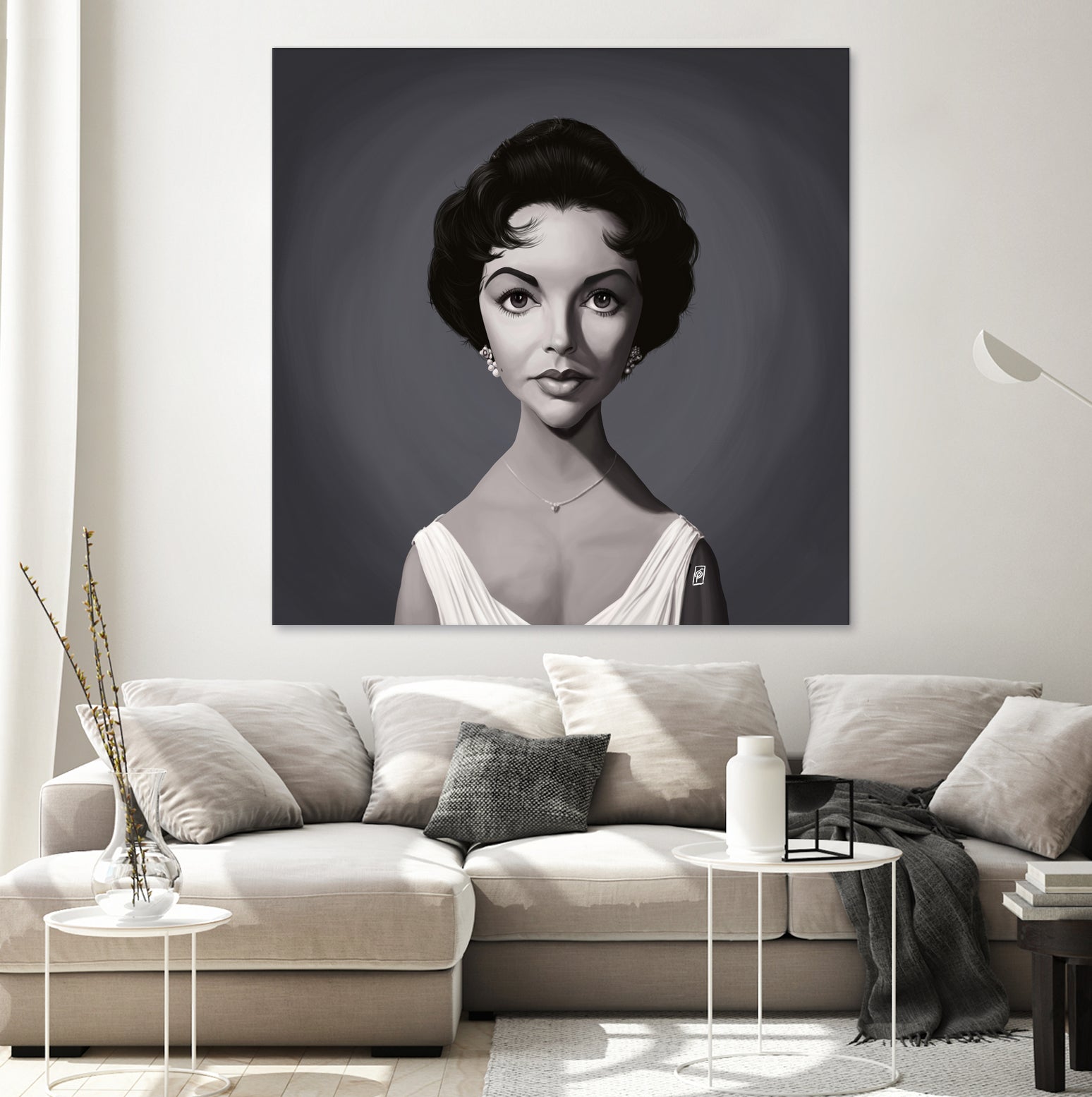 Elizabeth Taylor by Rob Snow on GIANT ART - gray digital painting