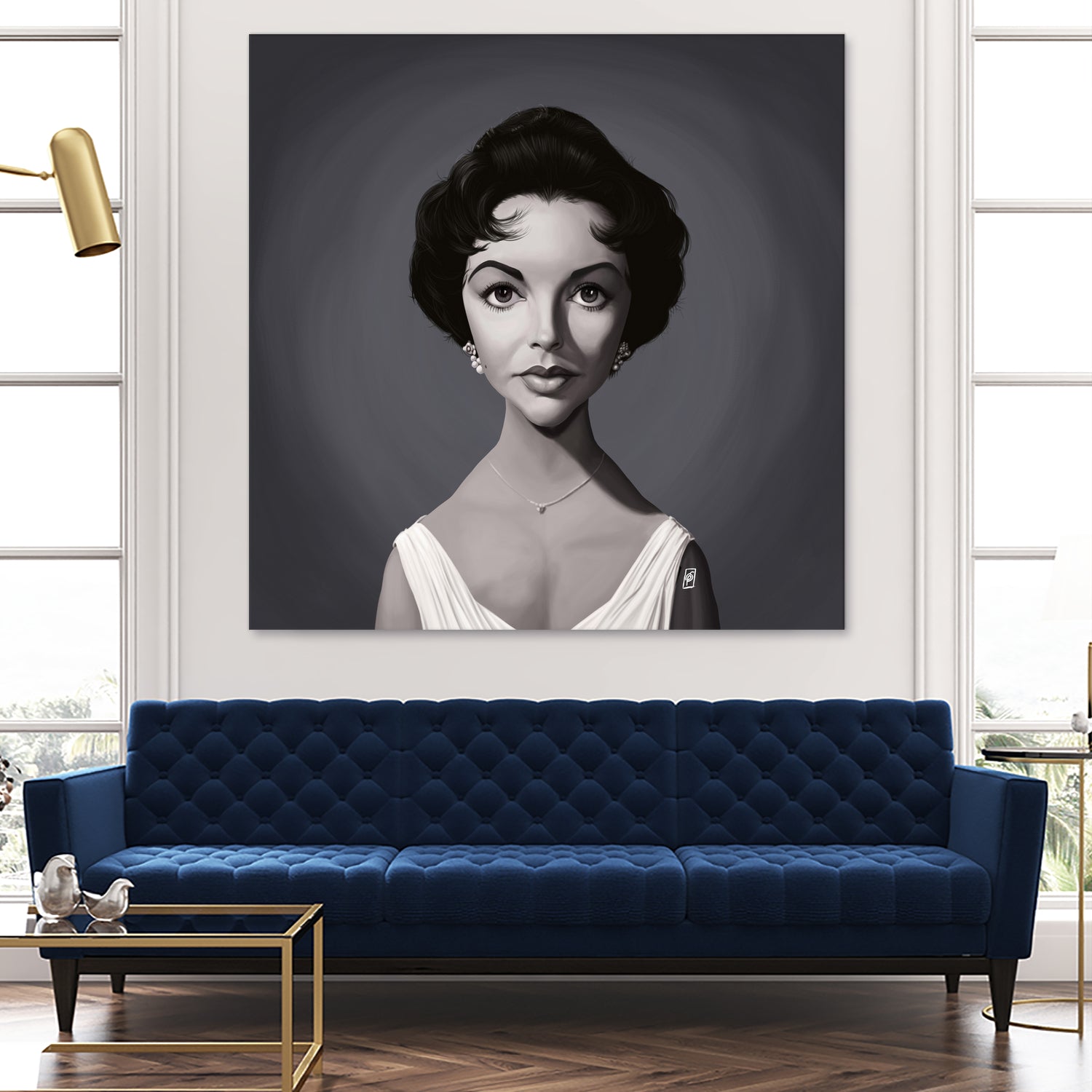 Elizabeth Taylor by Rob Snow on GIANT ART - gray digital painting