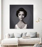 Elizabeth Taylor by Rob Snow on GIANT ART - gray digital painting