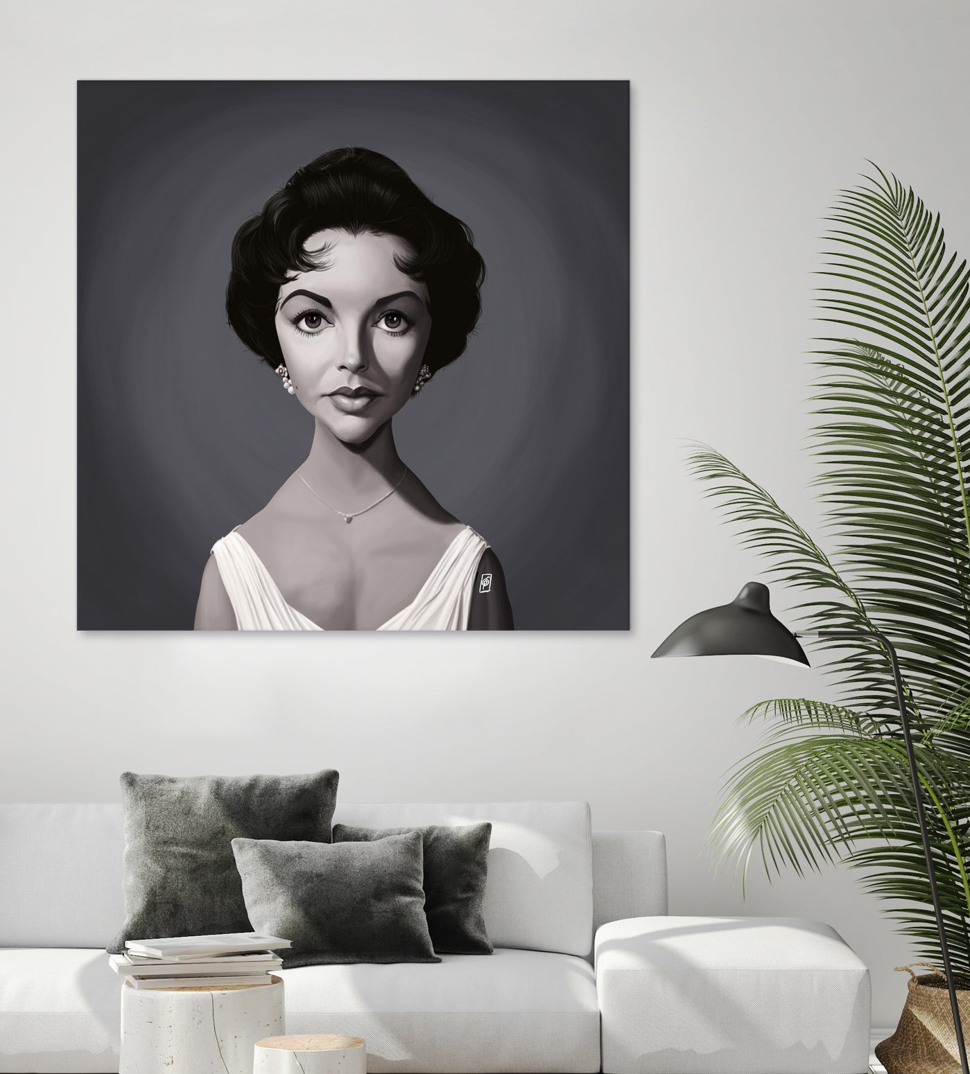 Elizabeth Taylor by Rob Snow on GIANT ART - gray digital painting