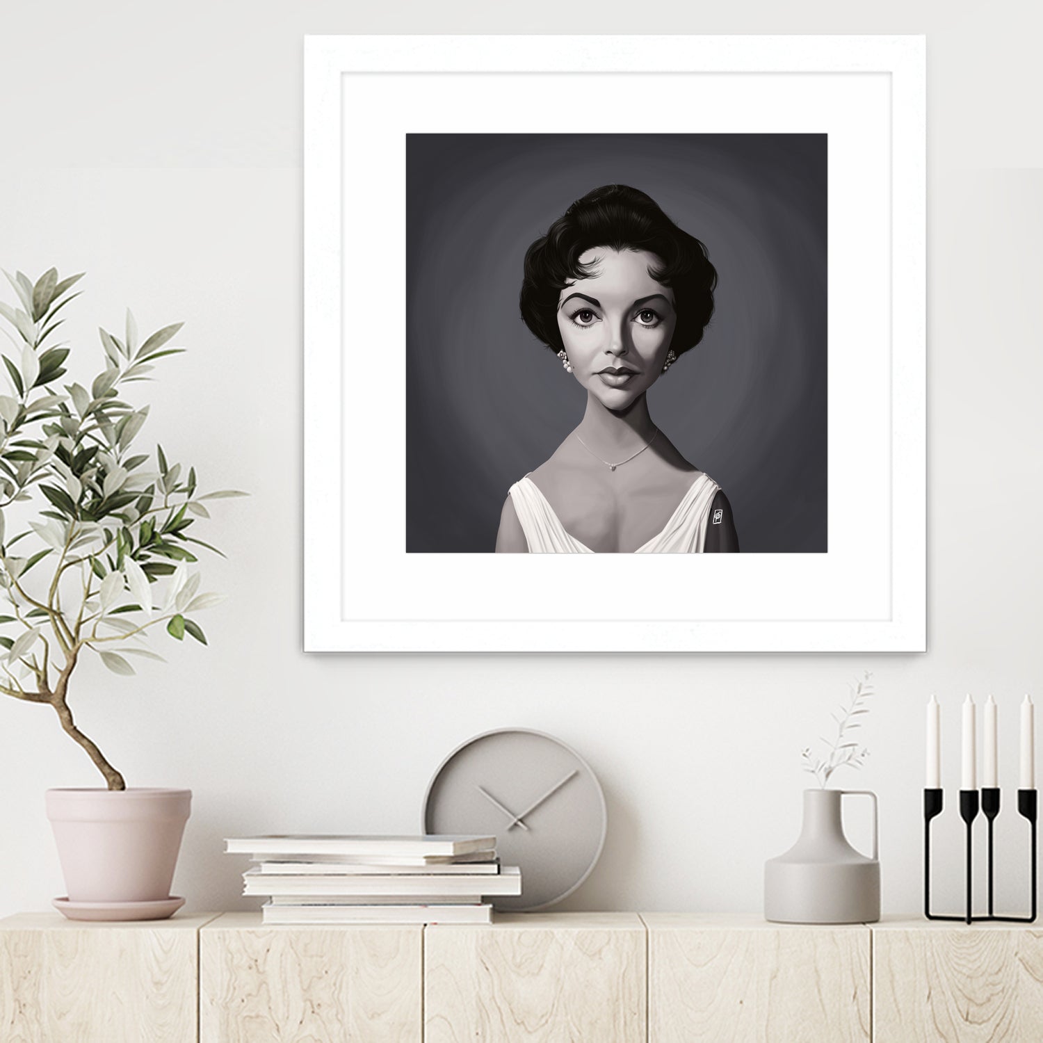 Elizabeth Taylor by Rob Snow on GIANT ART - gray digital painting