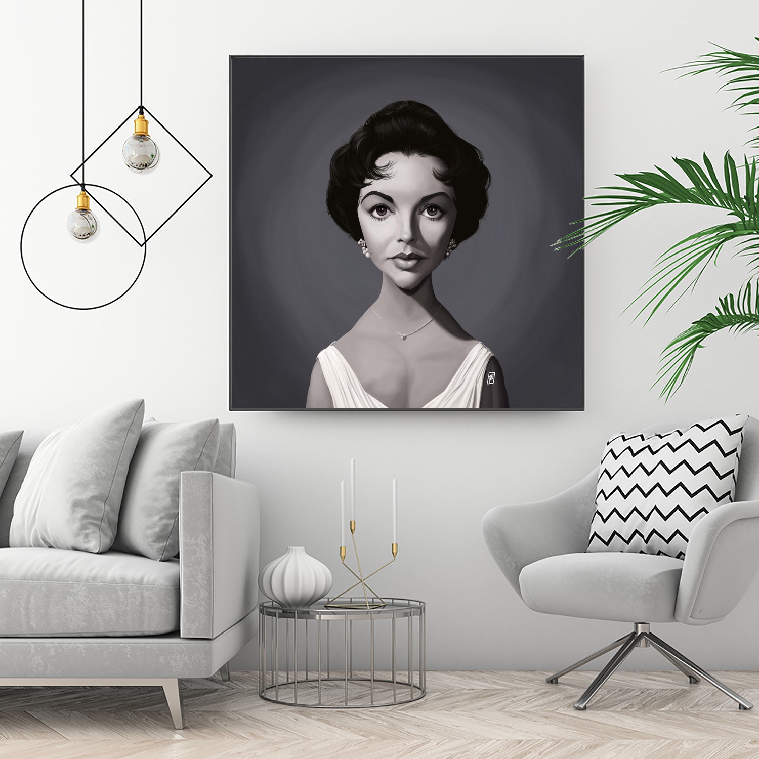 Elizabeth Taylor by Rob Snow on GIANT ART - gray digital painting