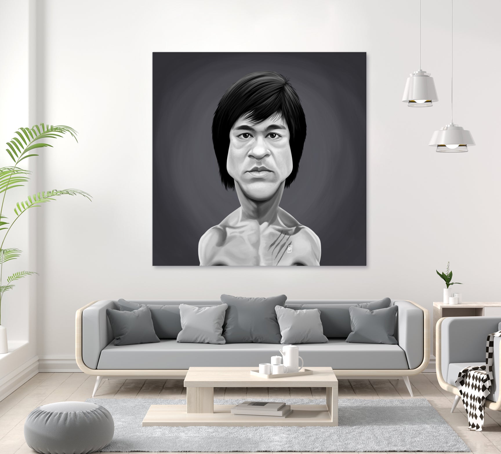 Bruce Lee by Rob Snow on GIANT ART - gray digital painting