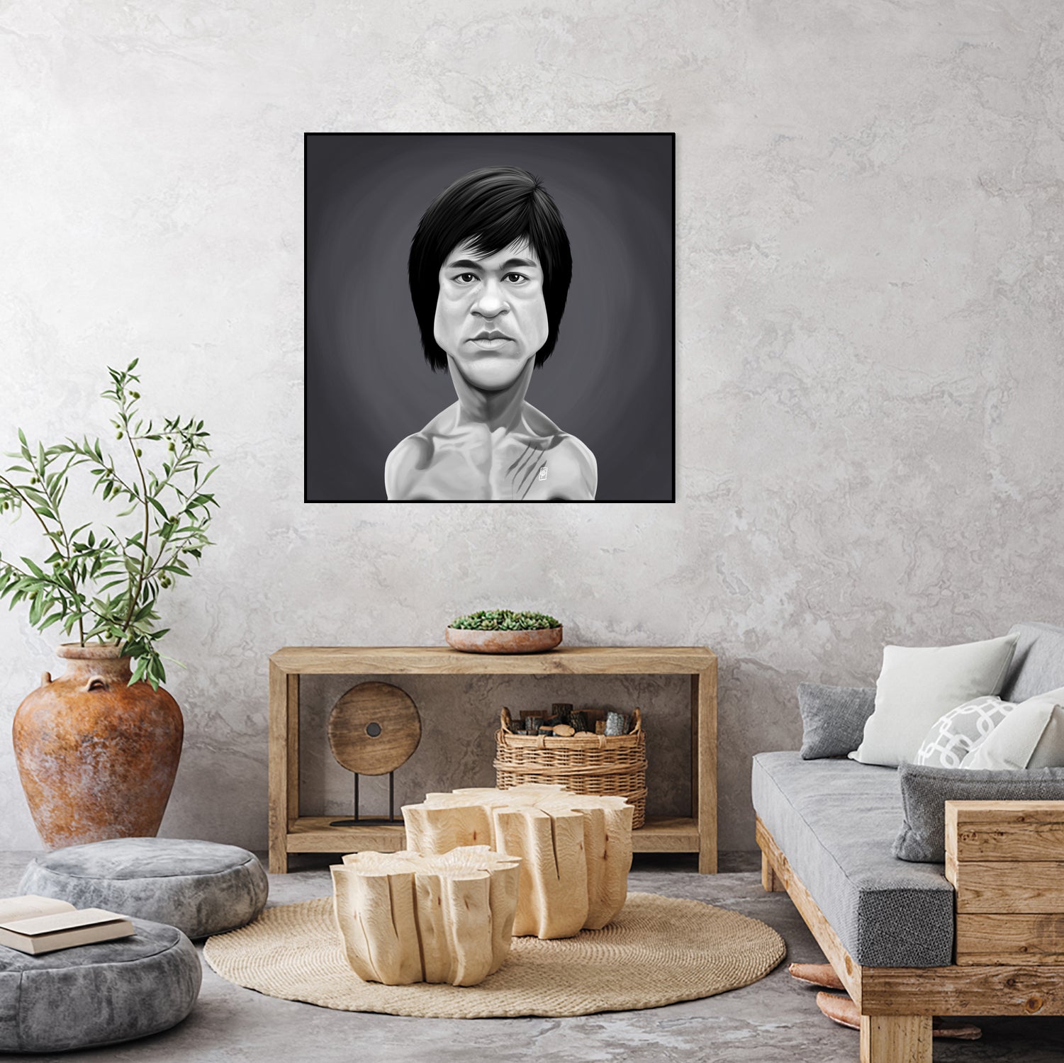 Bruce Lee by Rob Snow on GIANT ART - gray digital painting