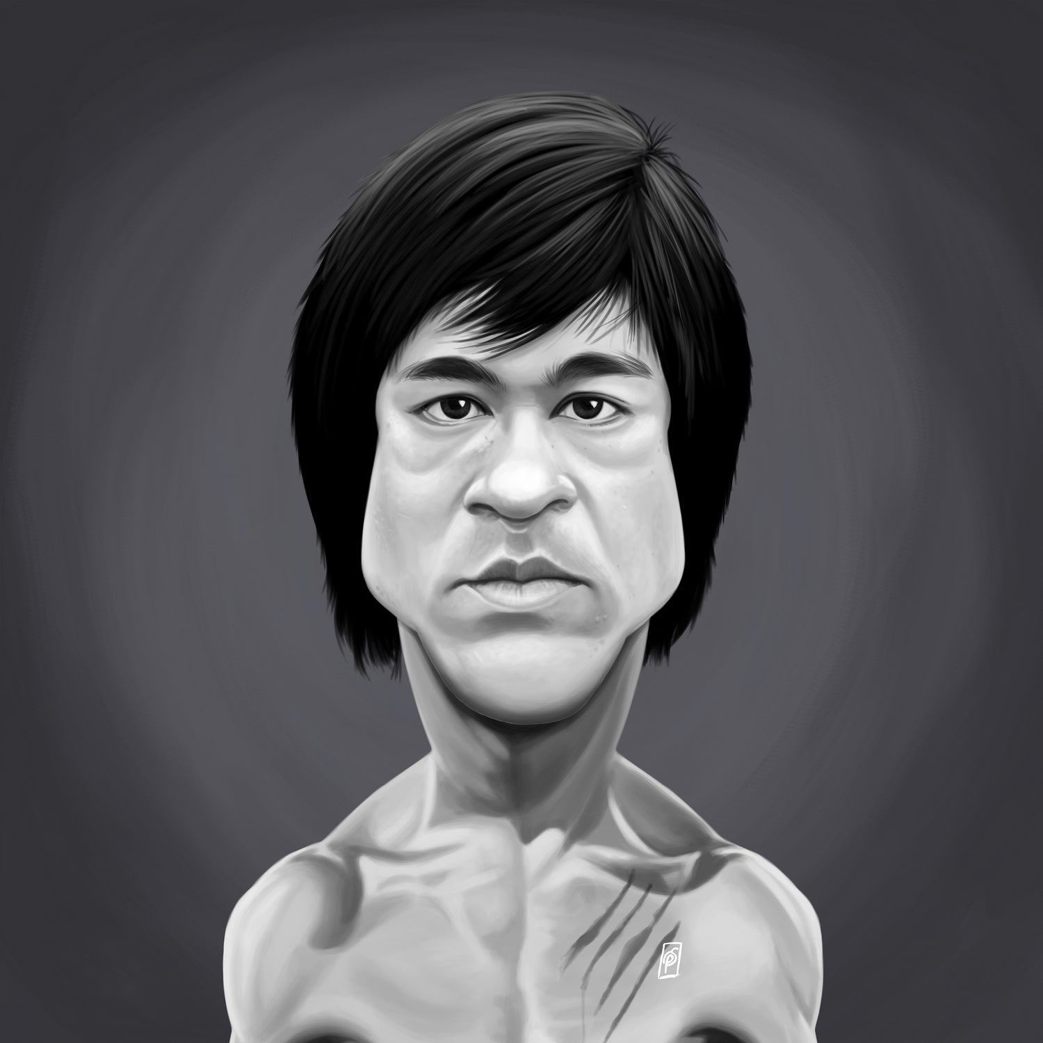 Bruce Lee by Rob Snow on GIANT ART - gray digital painting