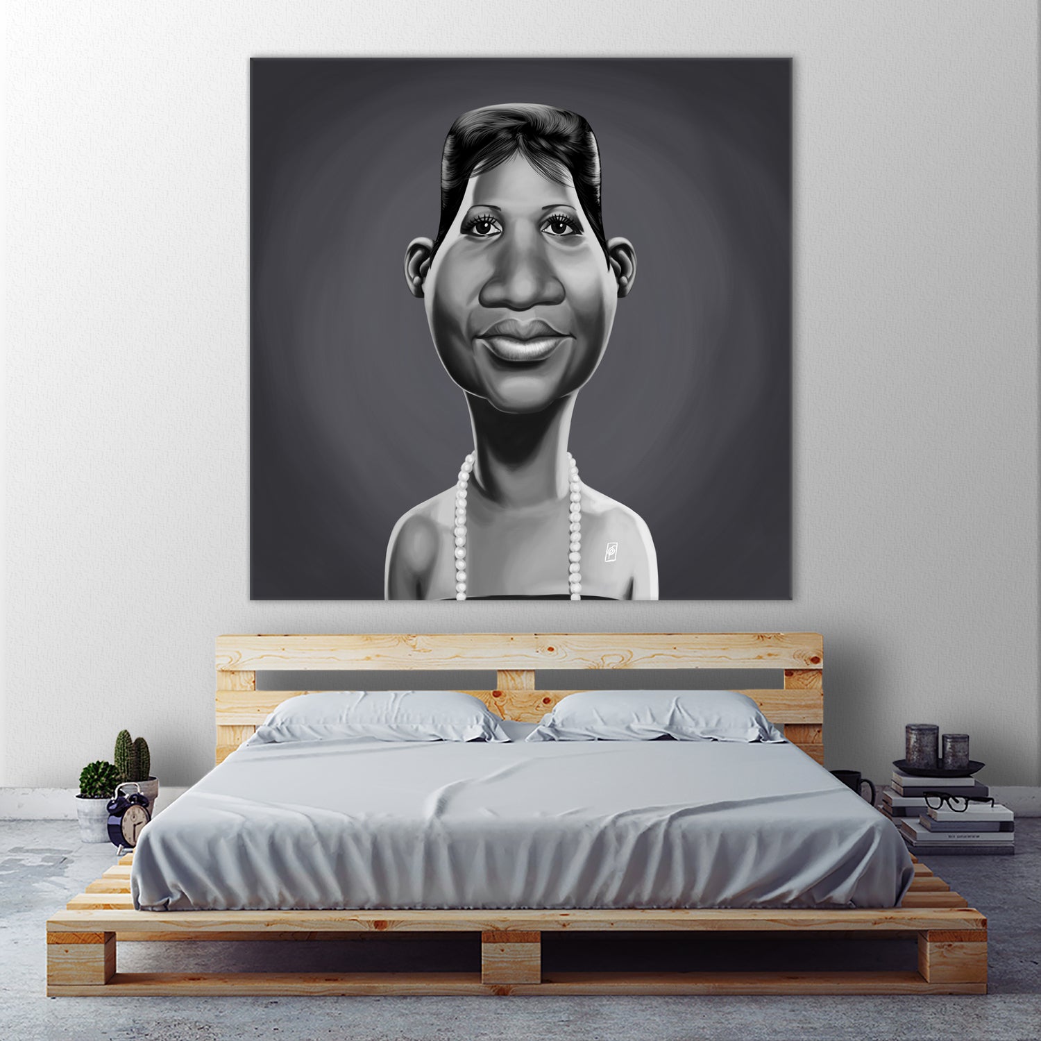 Aretha Franklin by Rob Snow on GIANT ART - gray digital painting