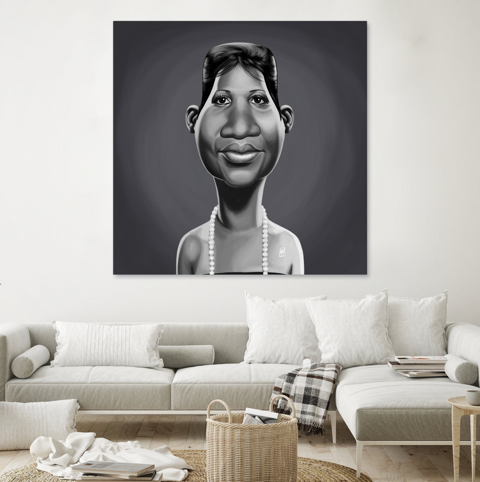 Aretha Franklin by Rob Snow on GIANT ART - gray digital painting