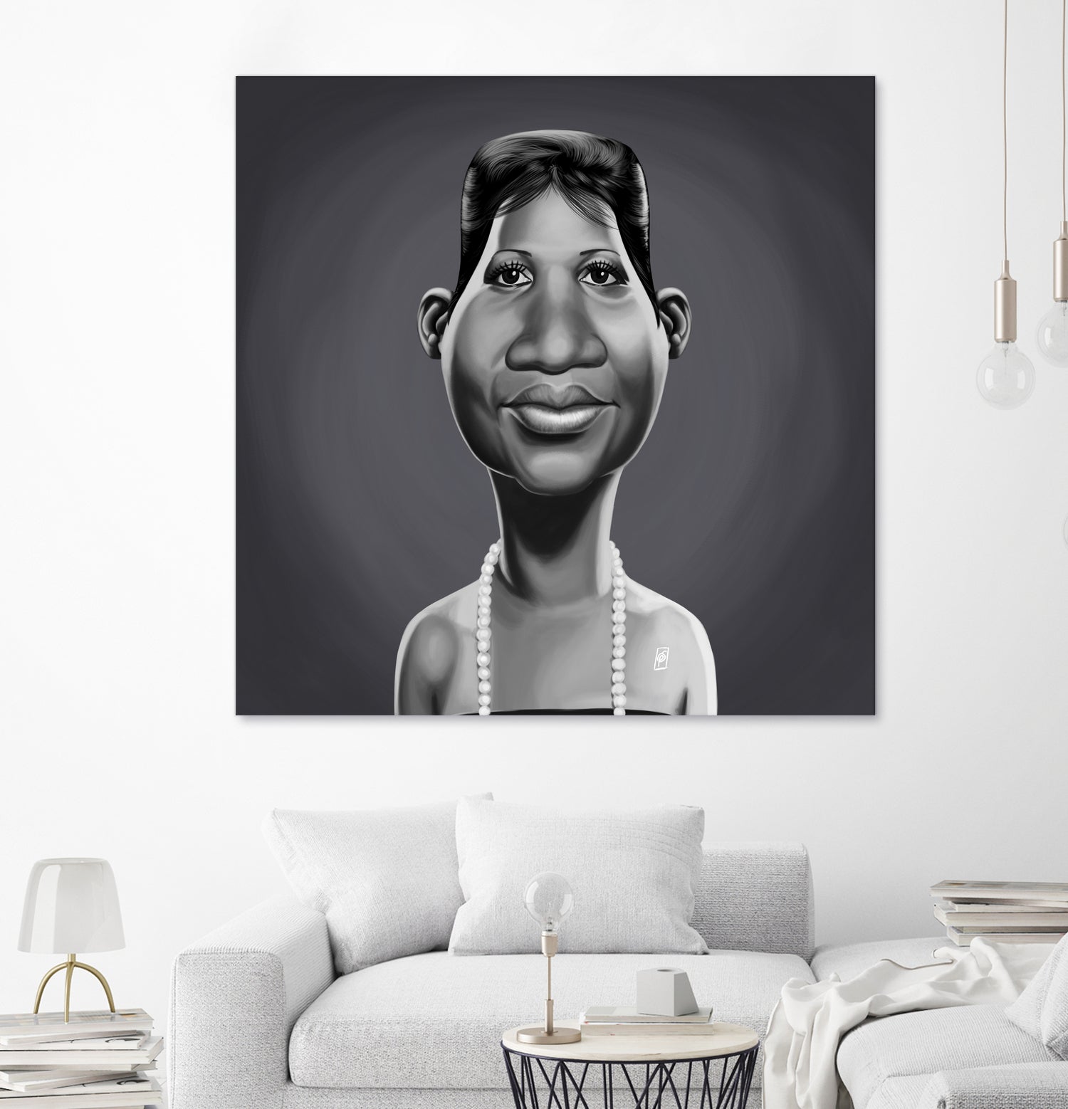 Aretha Franklin by Rob Snow on GIANT ART - gray digital painting