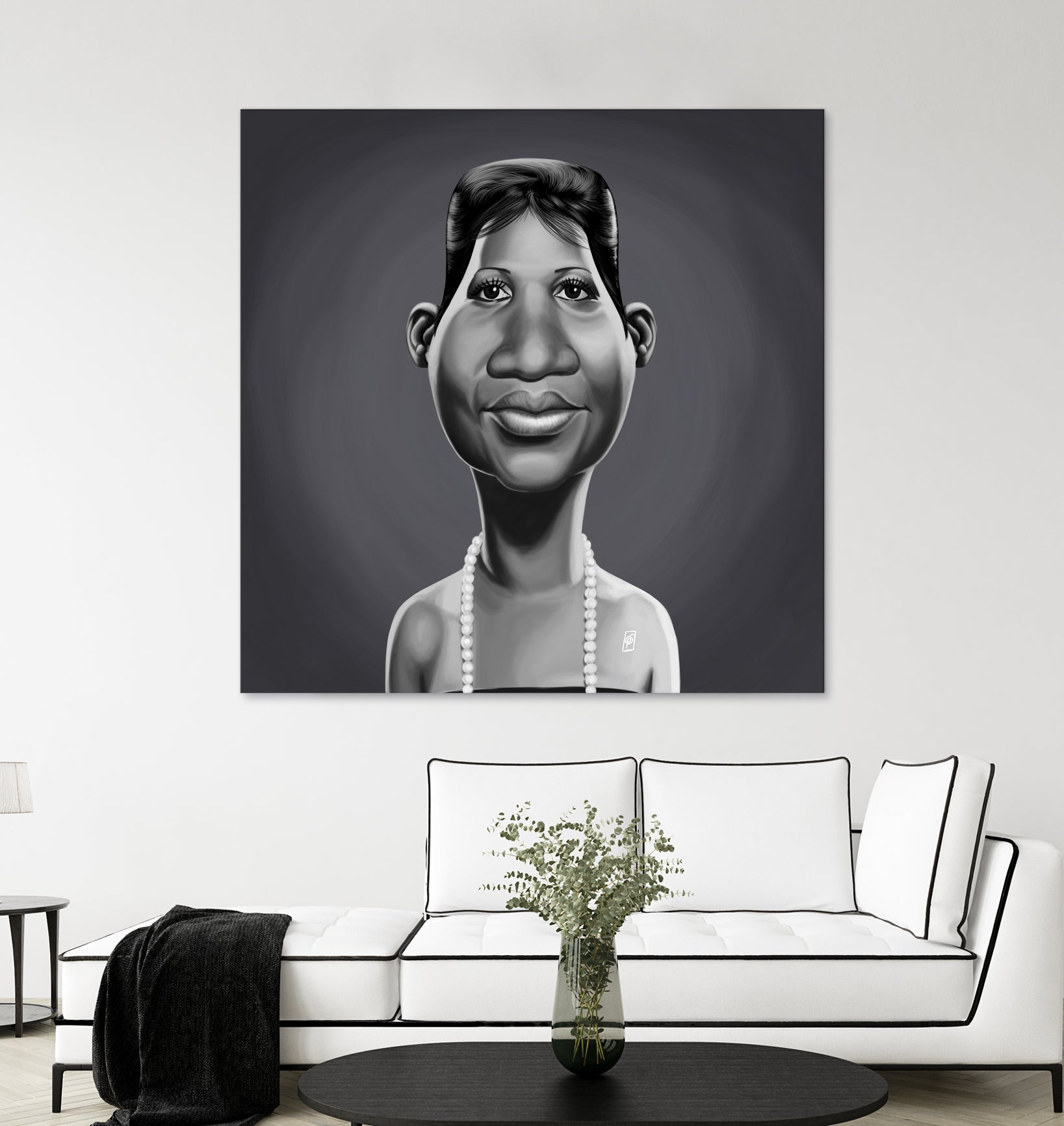 Aretha Franklin by Rob Snow on GIANT ART - gray digital painting