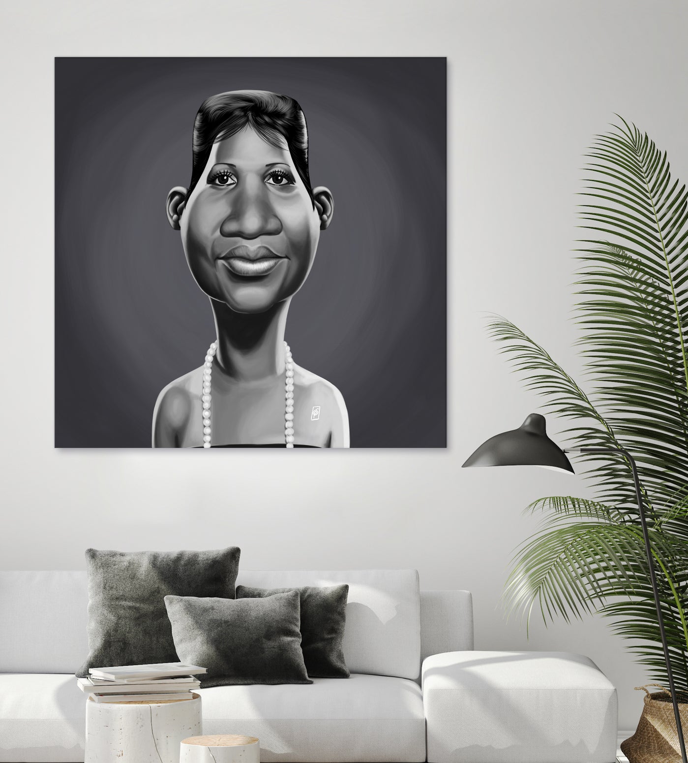 Aretha Franklin by Rob Snow on GIANT ART - gray digital painting