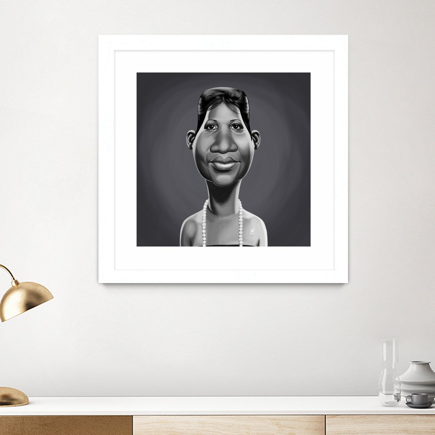 Aretha Franklin by Rob Snow on GIANT ART - gray digital painting