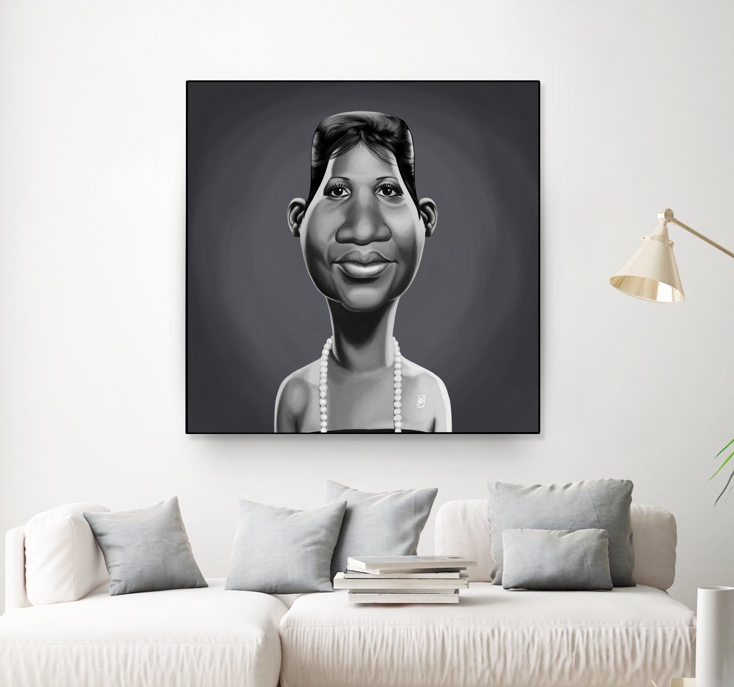 Aretha Franklin by Rob Snow on GIANT ART - gray digital painting