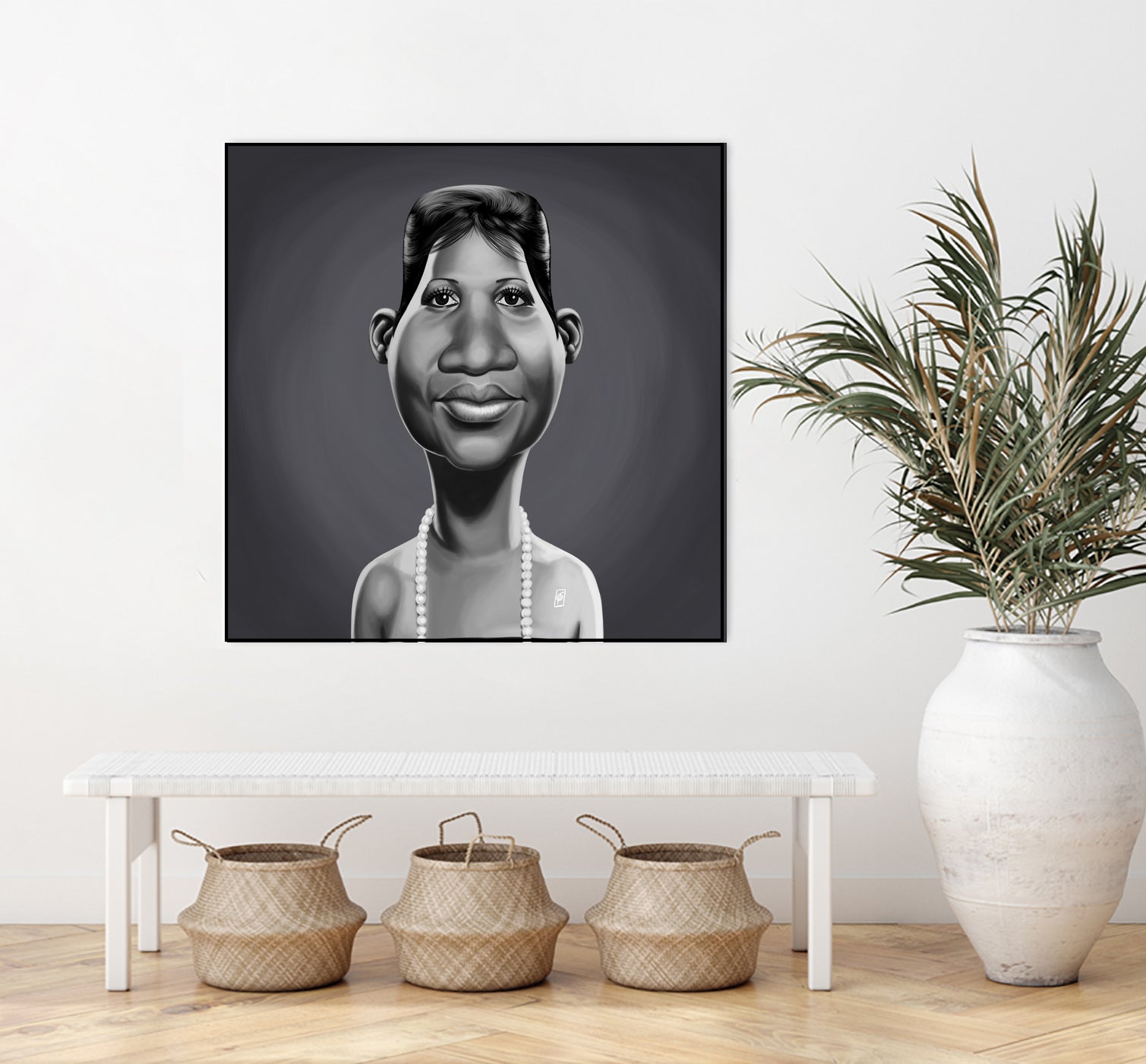 Aretha Franklin by Rob Snow on GIANT ART - gray digital painting