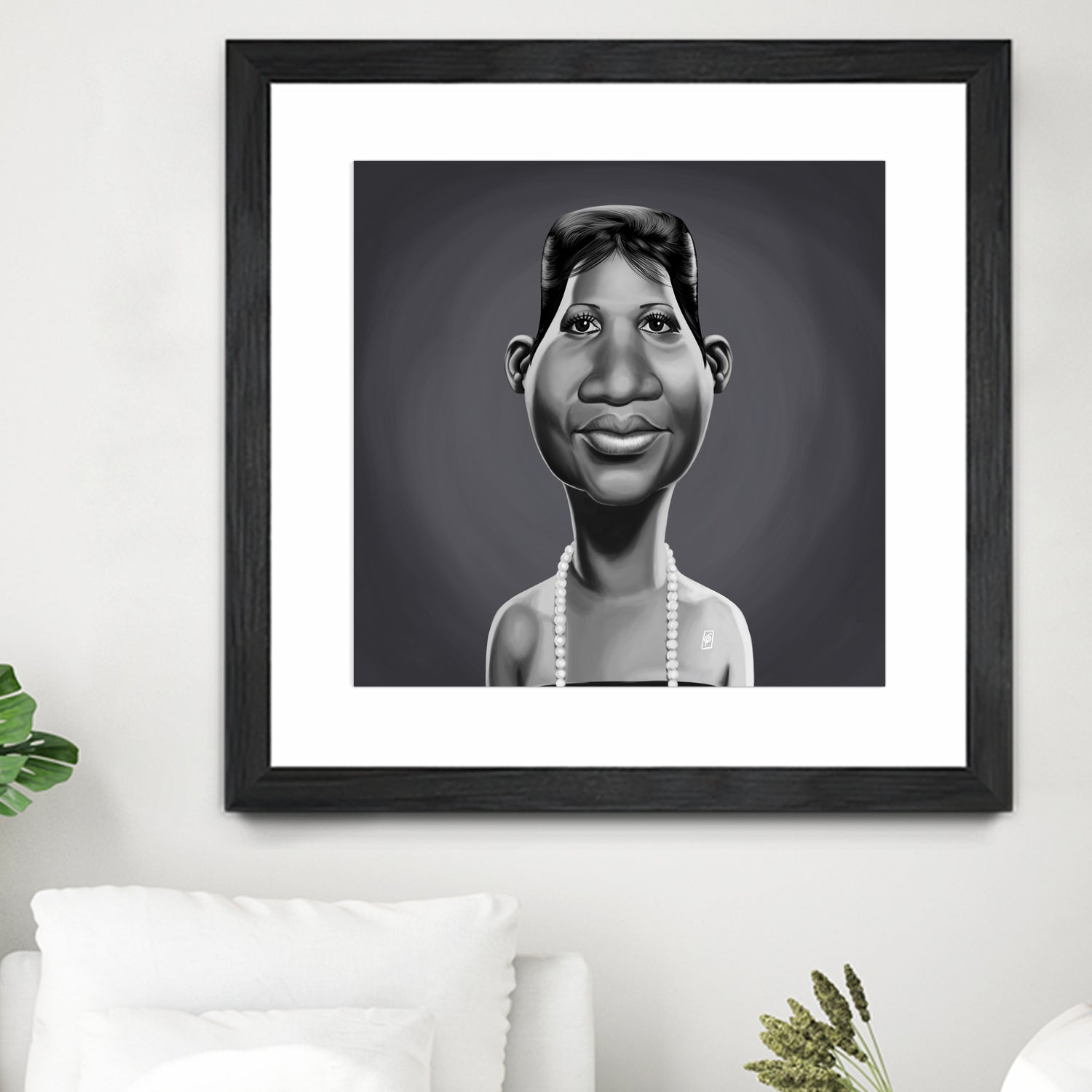 Aretha Franklin by Rob Snow on GIANT ART - gray digital painting