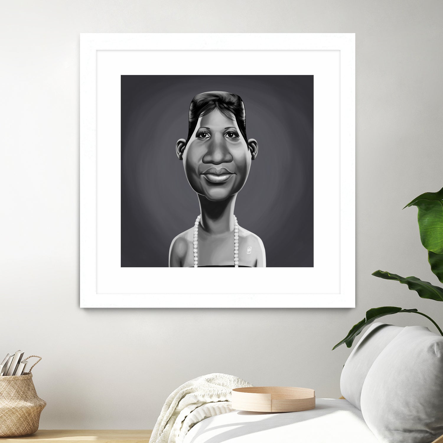 Aretha Franklin by Rob Snow on GIANT ART - gray digital painting