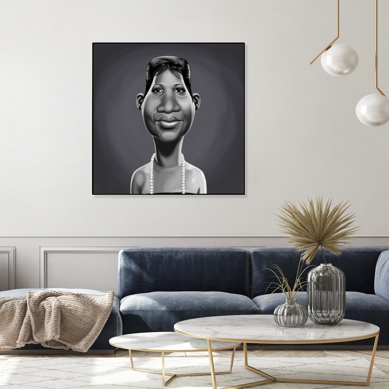 Aretha Franklin by Rob Snow on GIANT ART - gray digital painting