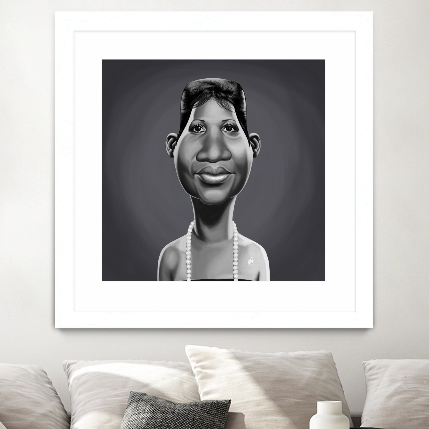 Aretha Franklin by Rob Snow on GIANT ART - gray digital painting