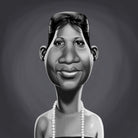 Aretha Franklin by Rob Snow on GIANT ART - gray digital painting