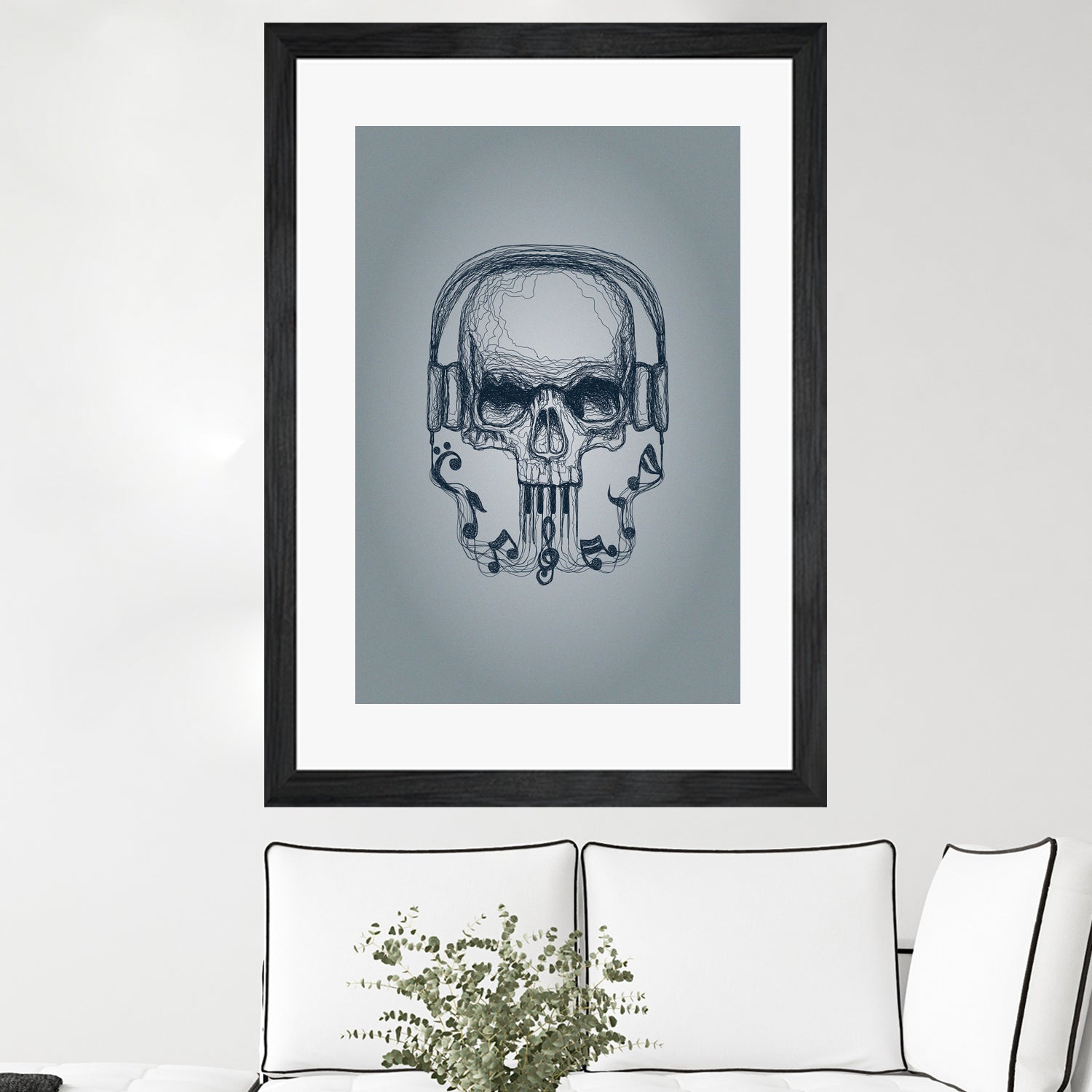 SKULL-LINE MUSIC by IllustRed Créative Studio on GIANT ART - black digital drawing