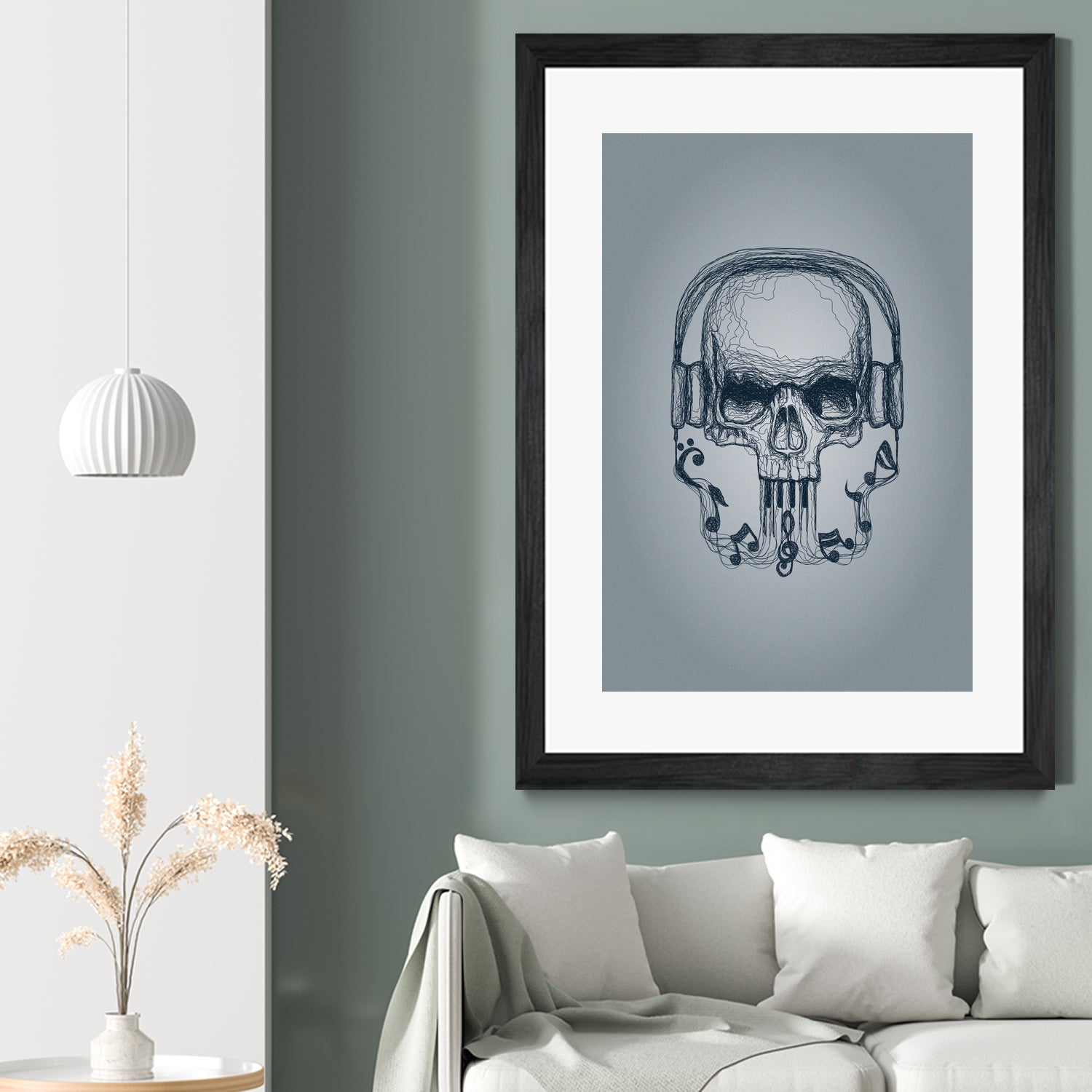 SKULL-LINE MUSIC by IllustRed Créative Studio on GIANT ART - black digital drawing