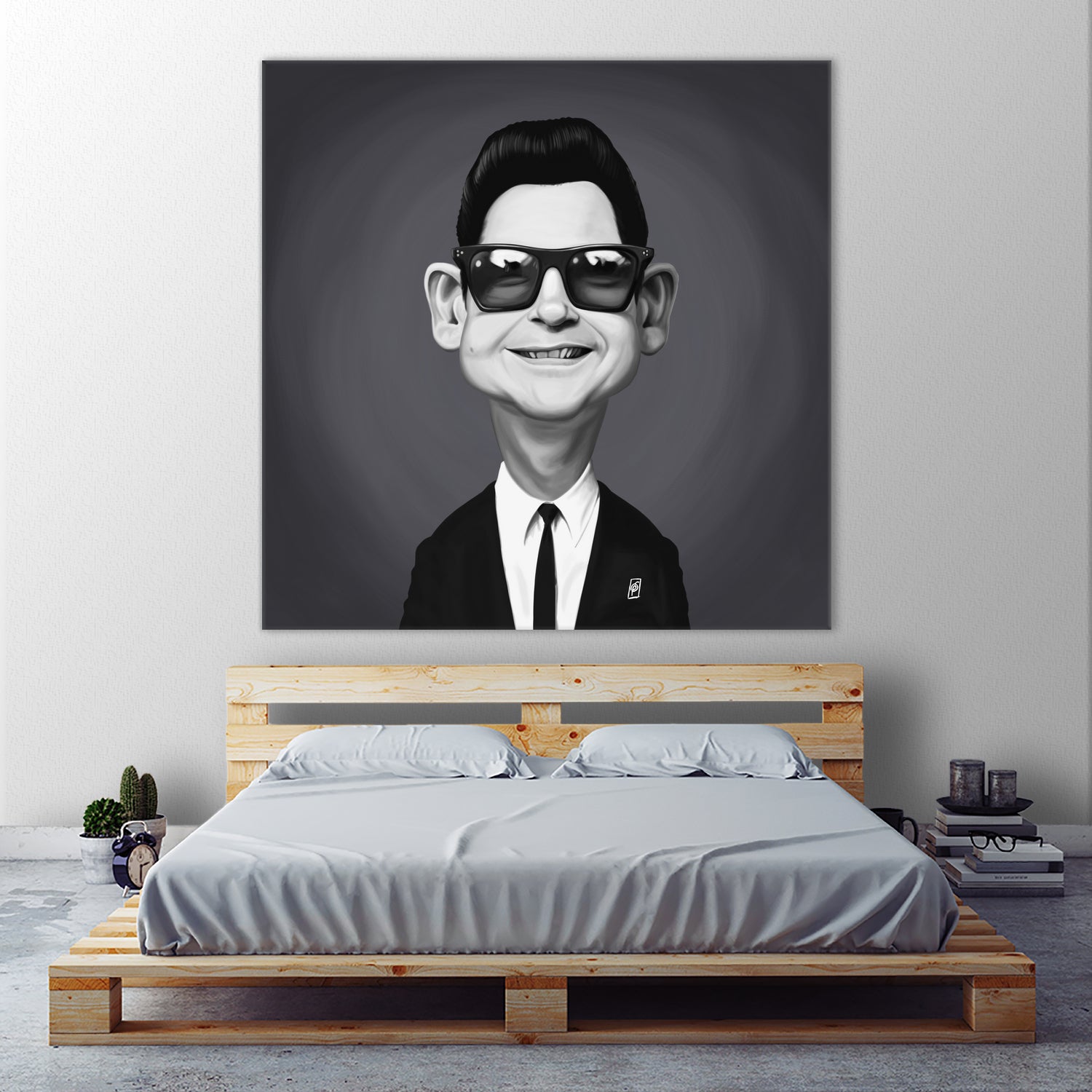 Roy Orbison by Rob Snow on GIANT ART - gray digital painting