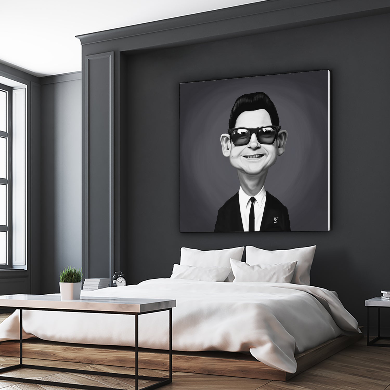 Roy Orbison by Rob Snow on GIANT ART - gray digital painting