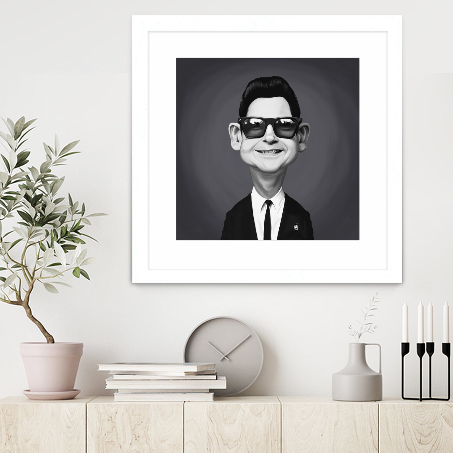 Roy Orbison by Rob Snow on GIANT ART - gray digital painting