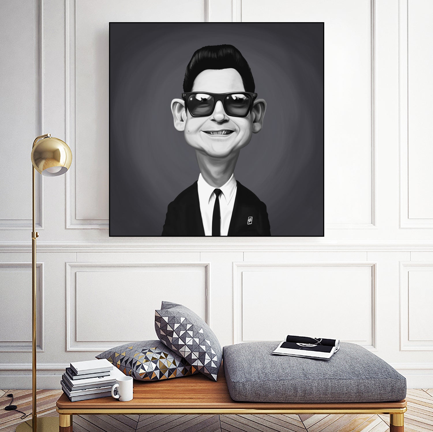 Roy Orbison by Rob Snow on GIANT ART - gray digital painting