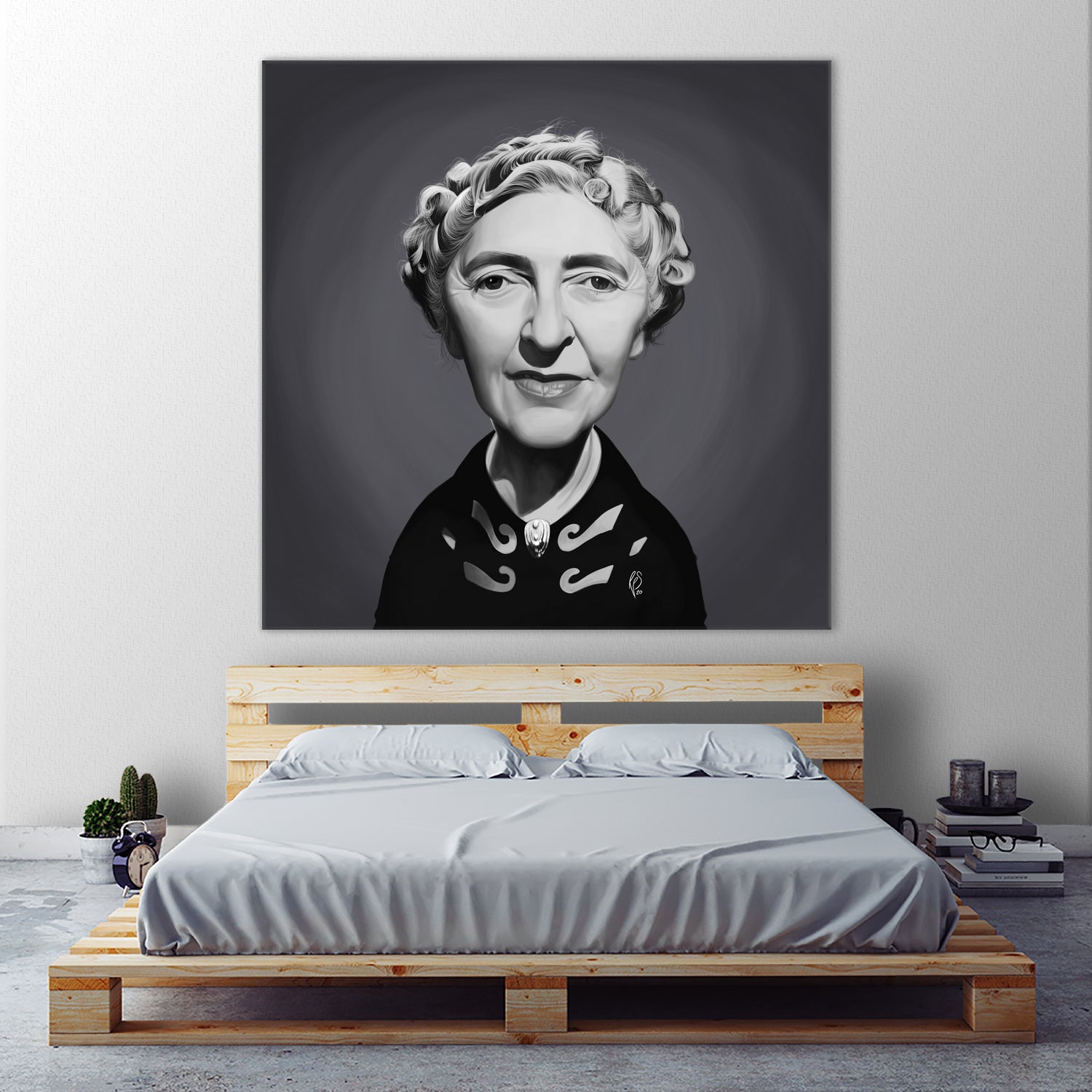 Agatha Christie by Rob Snow on GIANT ART - gray digital painting