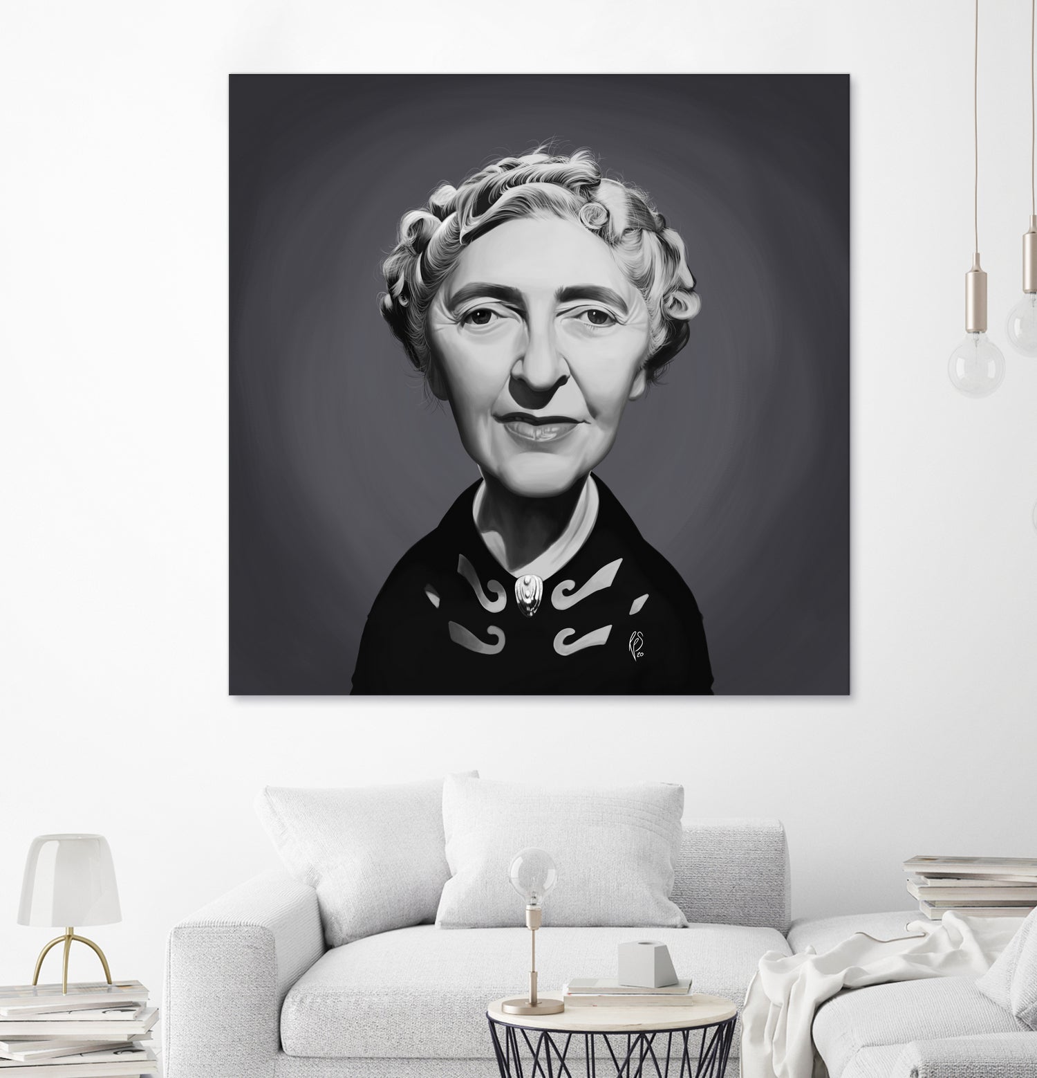 Agatha Christie by Rob Snow on GIANT ART - gray digital painting