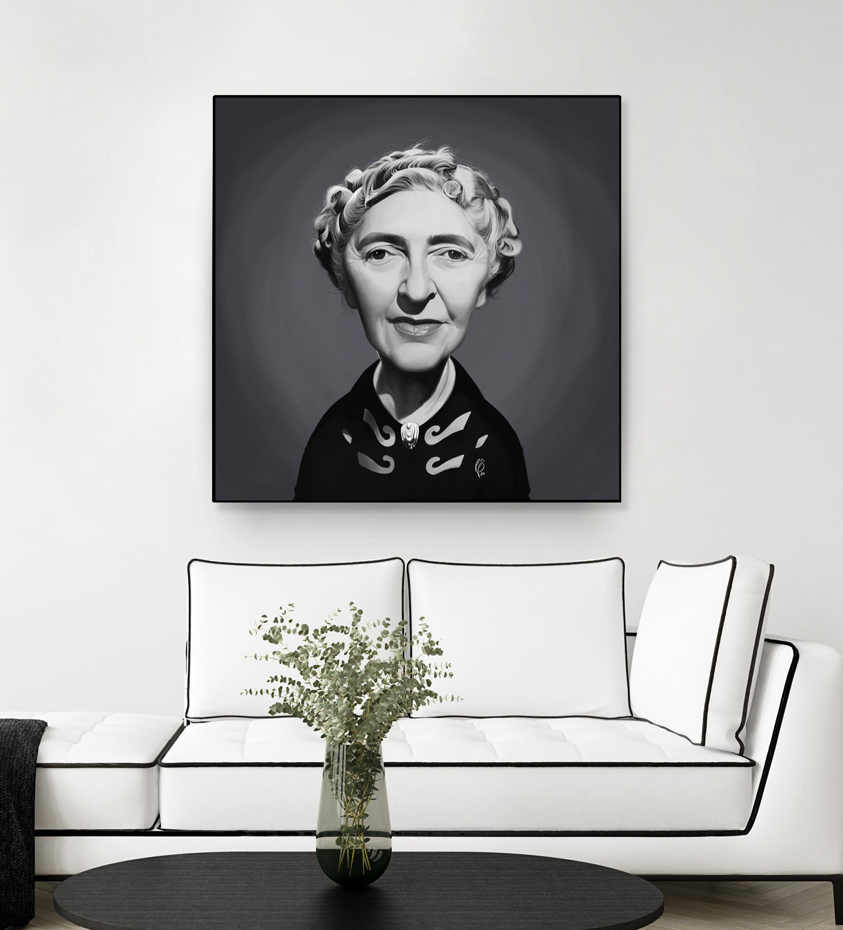 Agatha Christie by Rob Snow on GIANT ART - gray digital painting