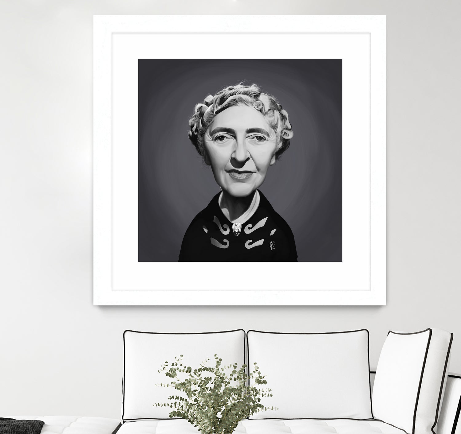 Agatha Christie by Rob Snow on GIANT ART - gray digital painting