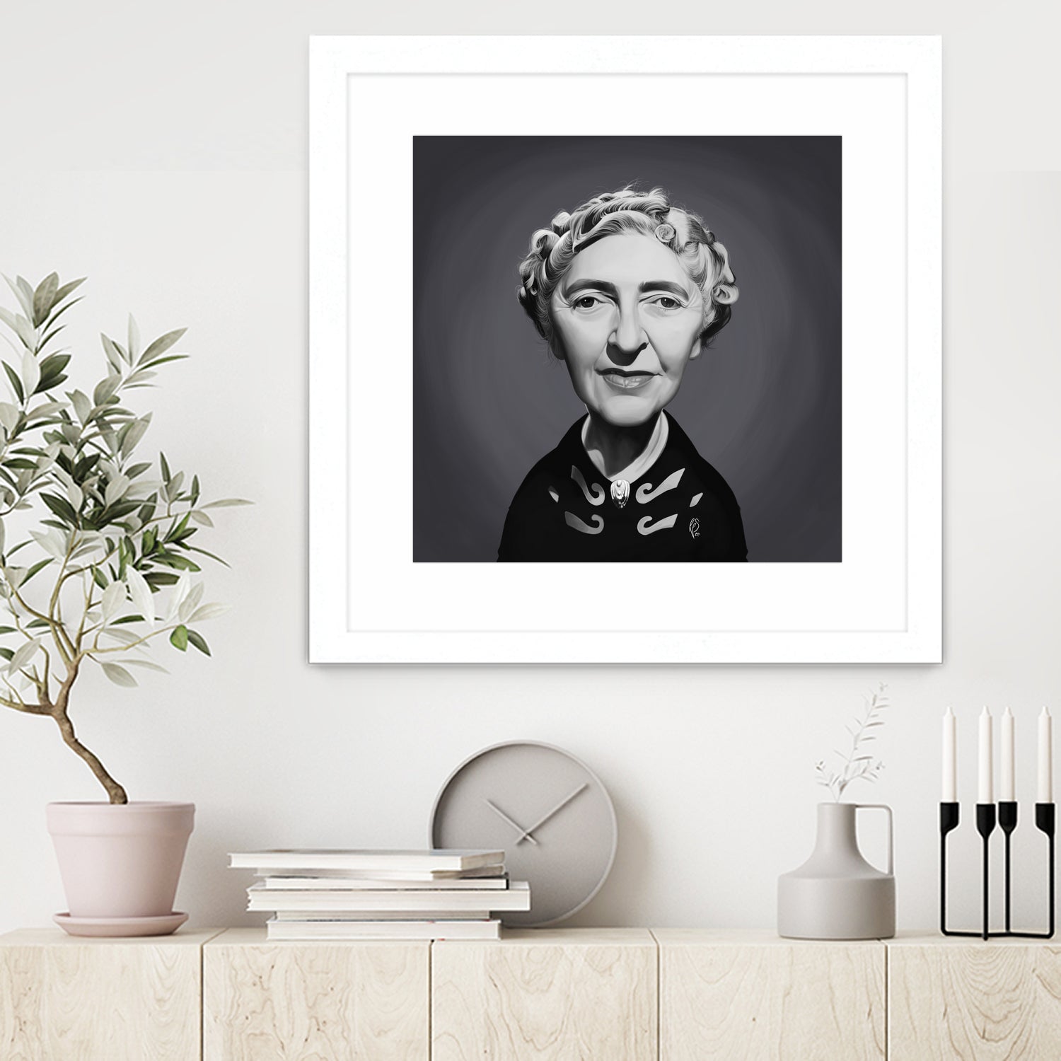 Agatha Christie by Rob Snow on GIANT ART - gray digital painting