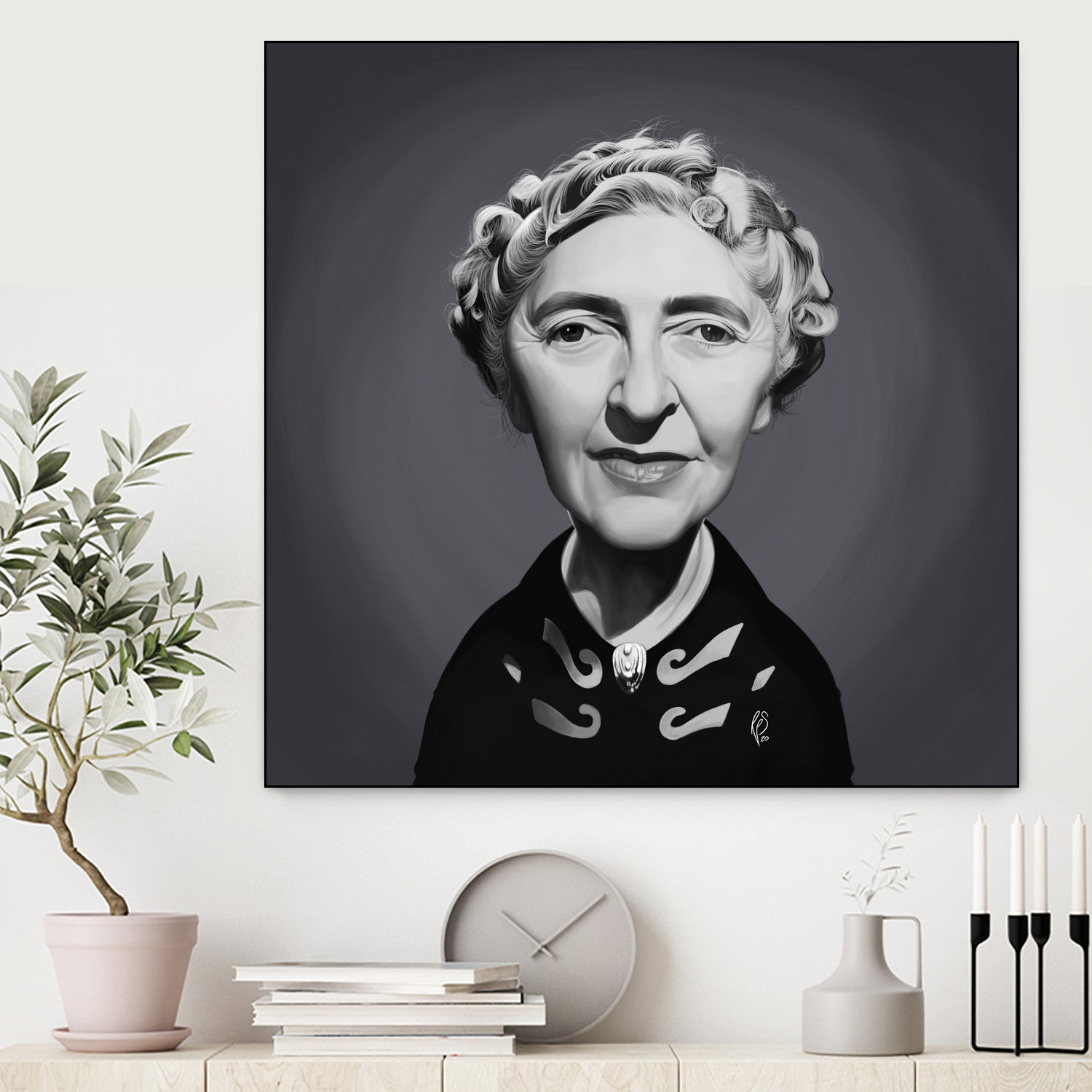 Agatha Christie by Rob Snow on GIANT ART - gray digital painting