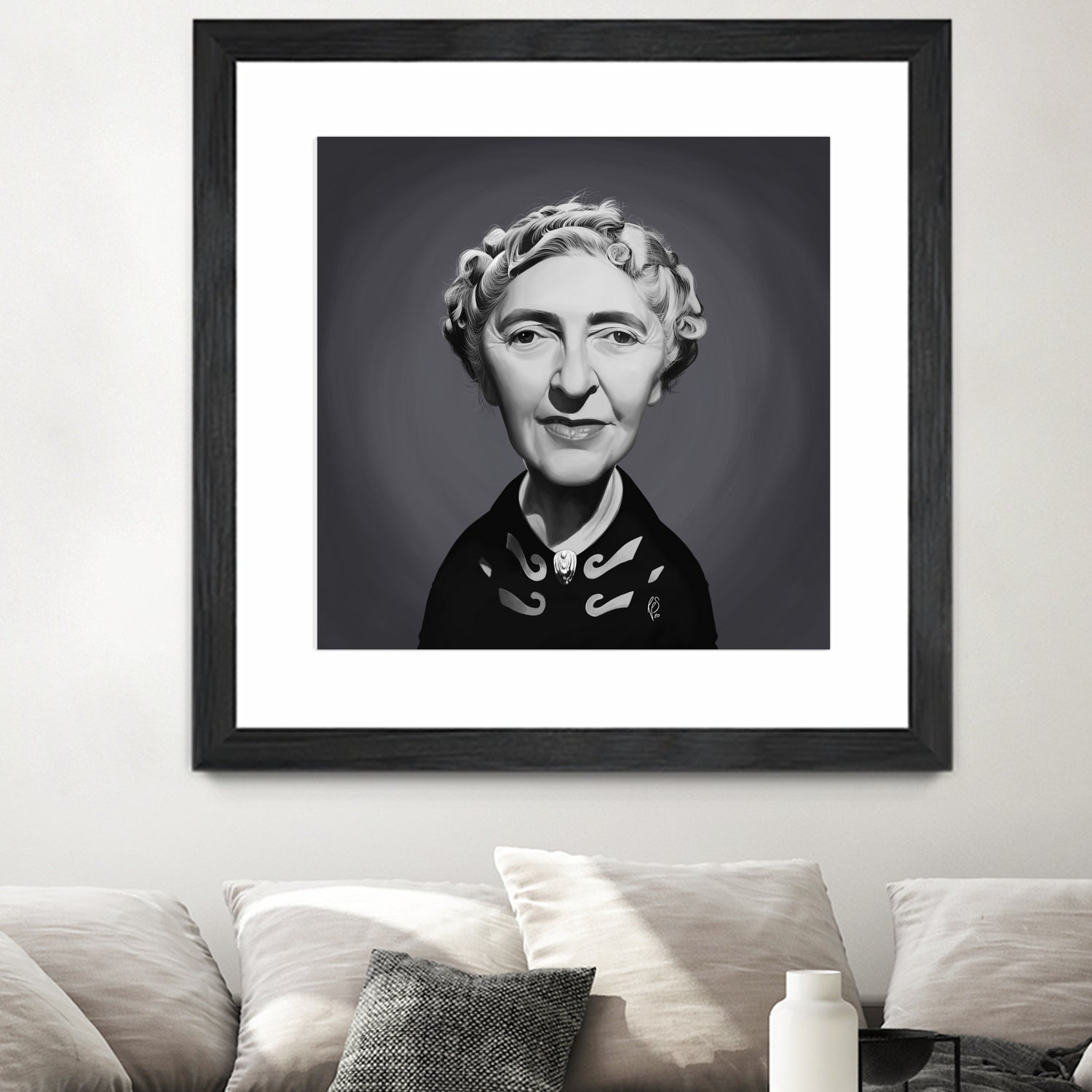 Agatha Christie by Rob Snow on GIANT ART - gray digital painting