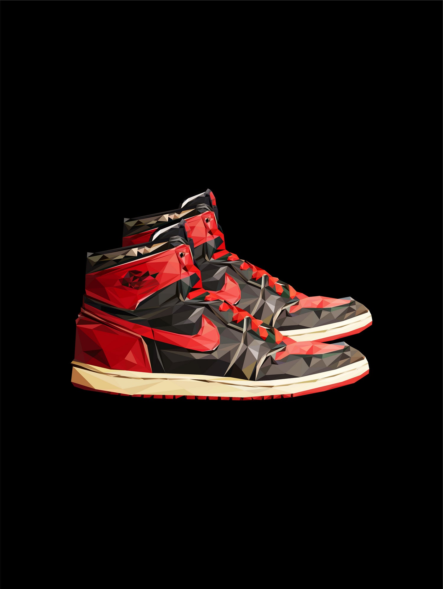 nike air jordan 1 by M Maisur Amin on GIANT ART - black 3d art