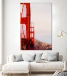 Closeup Golden Gate bridge with foggy sky San Francisco USA by sutee monchitnukul on GIANT ART - red photo manipulation