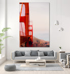 Closeup Golden Gate bridge with foggy sky San Francisco USA by sutee monchitnukul on GIANT ART - red photo manipulation