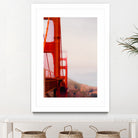 Closeup Golden Gate bridge with foggy sky San Francisco USA by sutee monchitnukul on GIANT ART - red photo manipulation