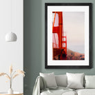 Closeup Golden Gate bridge with foggy sky San Francisco USA by sutee monchitnukul on GIANT ART - red photo manipulation