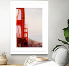 Closeup Golden Gate bridge with foggy sky San Francisco USA by sutee monchitnukul on GIANT ART - red photo manipulation