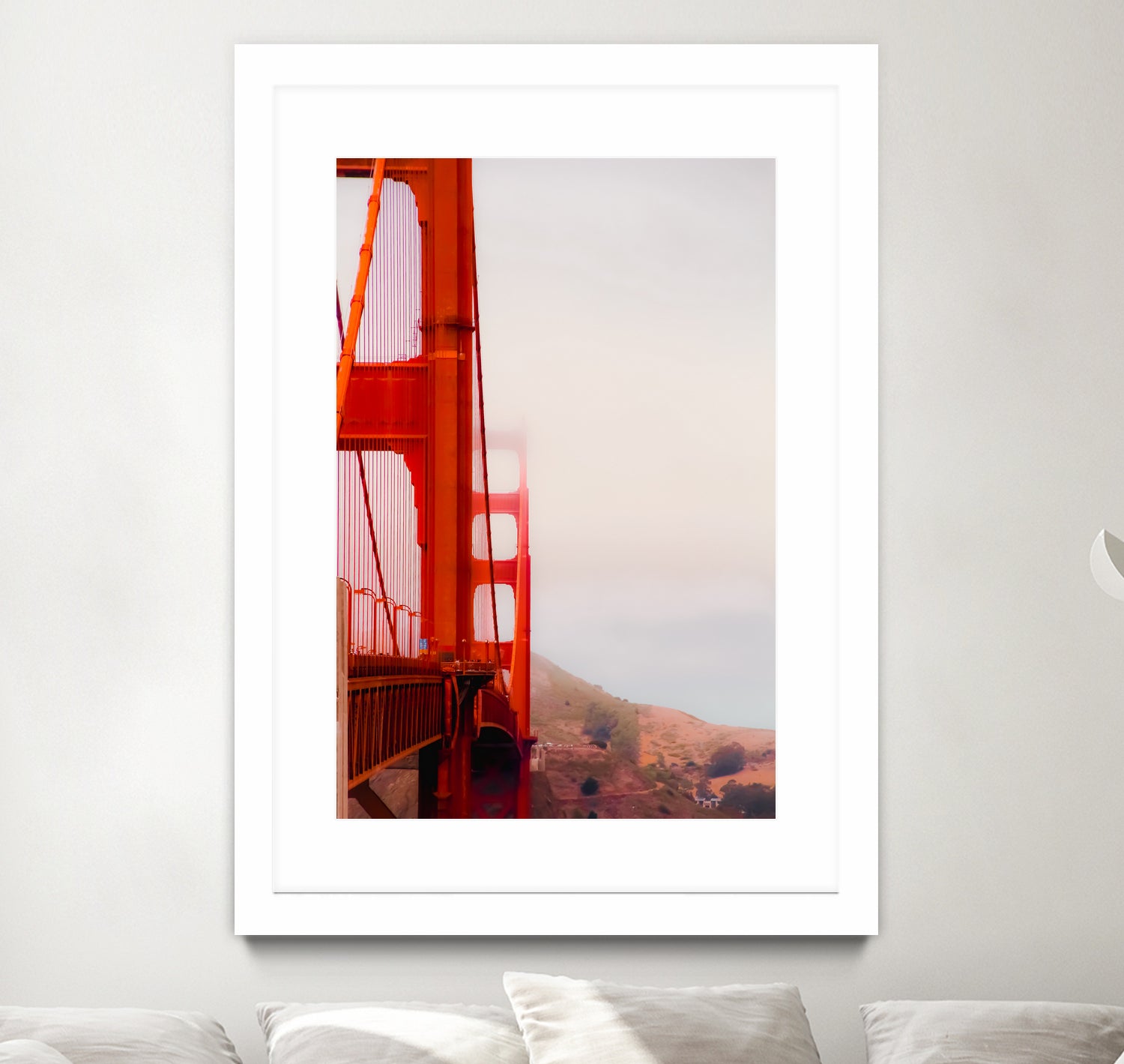 Closeup Golden Gate bridge with foggy sky San Francisco USA by sutee monchitnukul on GIANT ART - red photo manipulation