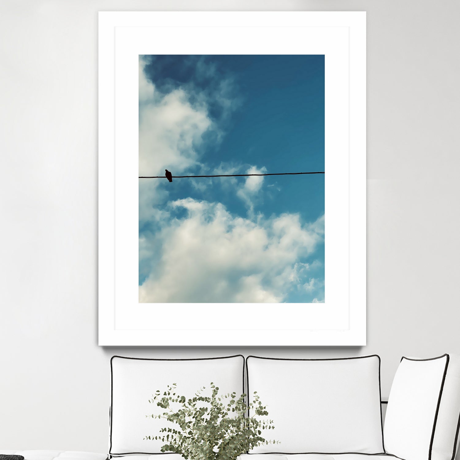 The lonely bird by Tiago França on GIANT ART - blue photo illustration