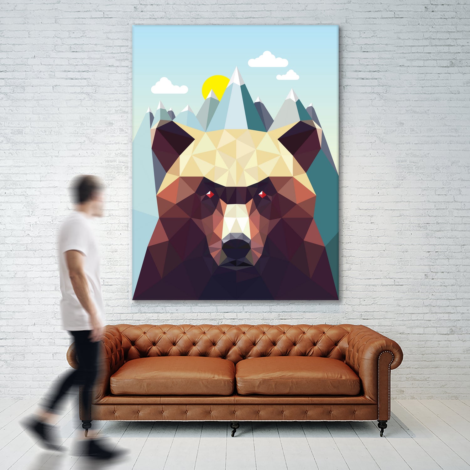 Bear Mountain by David Iwane on GIANT ART - blue vector illustration