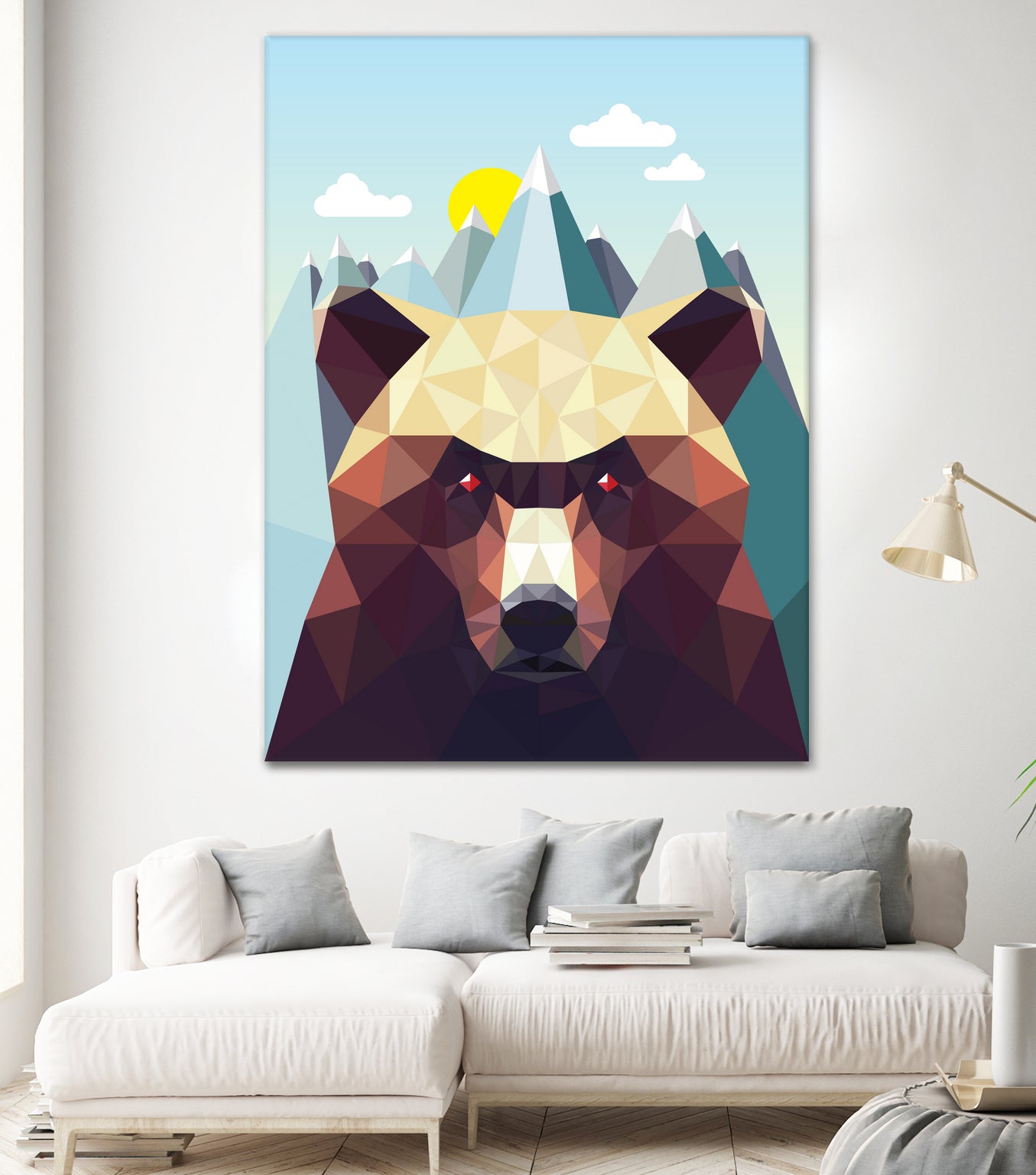 Bear Mountain by David Iwane on GIANT ART - blue vector illustration